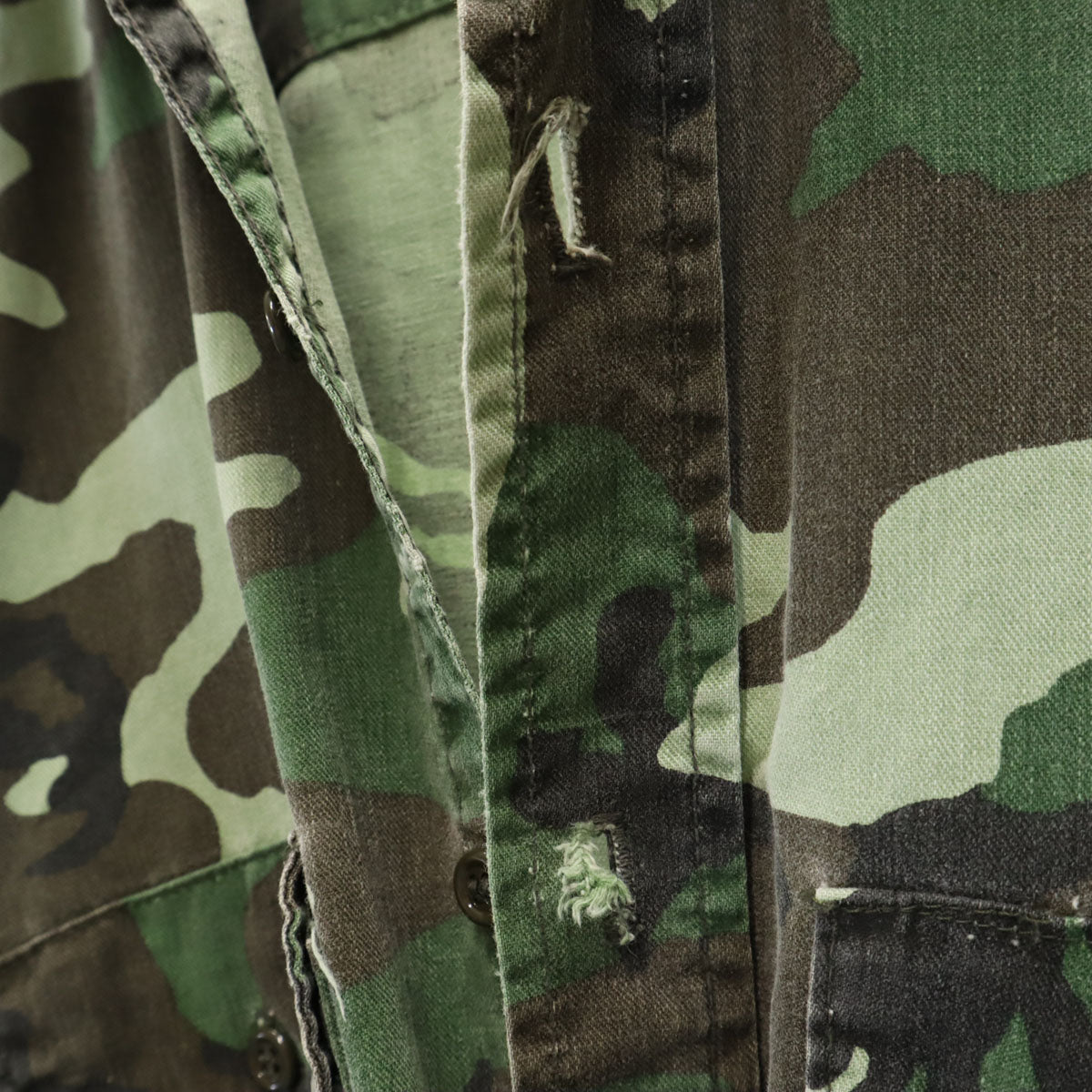 FIVE BROTHER ファイブブラザー 80s ヴィンテージ USA製 迷彩柄 長袖 ボタンダウンシャツ S カーキ メンズ