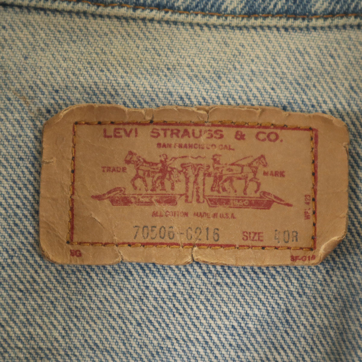Levi's リーバイス 80s 70506-0216 USA製 ヴィンテージ デニムジャケット 40R ブルー ジージャン トラッカー メンズ