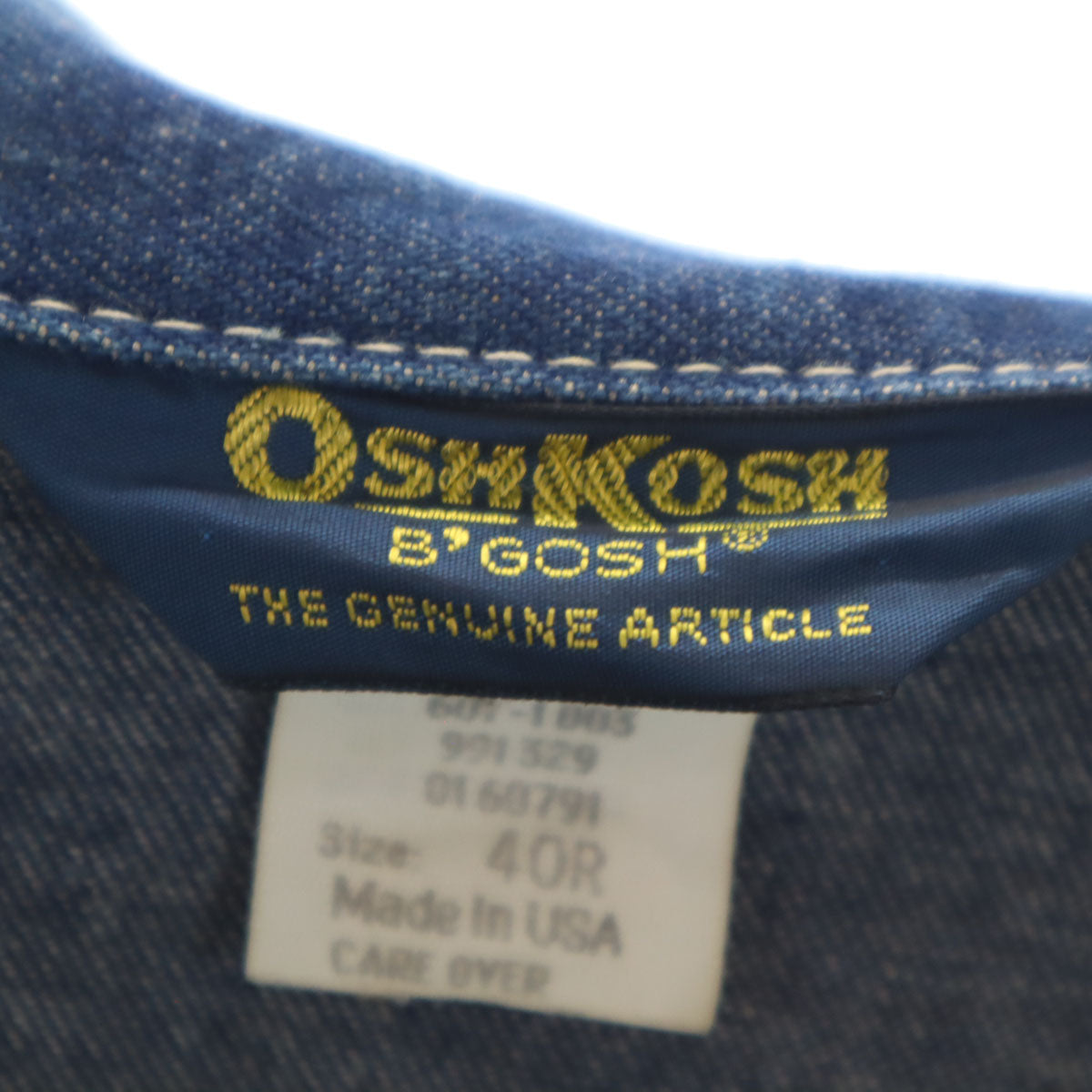 OSHKOSH オシュコシュ 70s 80s USA製 ヴィンテージ デニム カバーオール 40R インディゴブルー メンズ