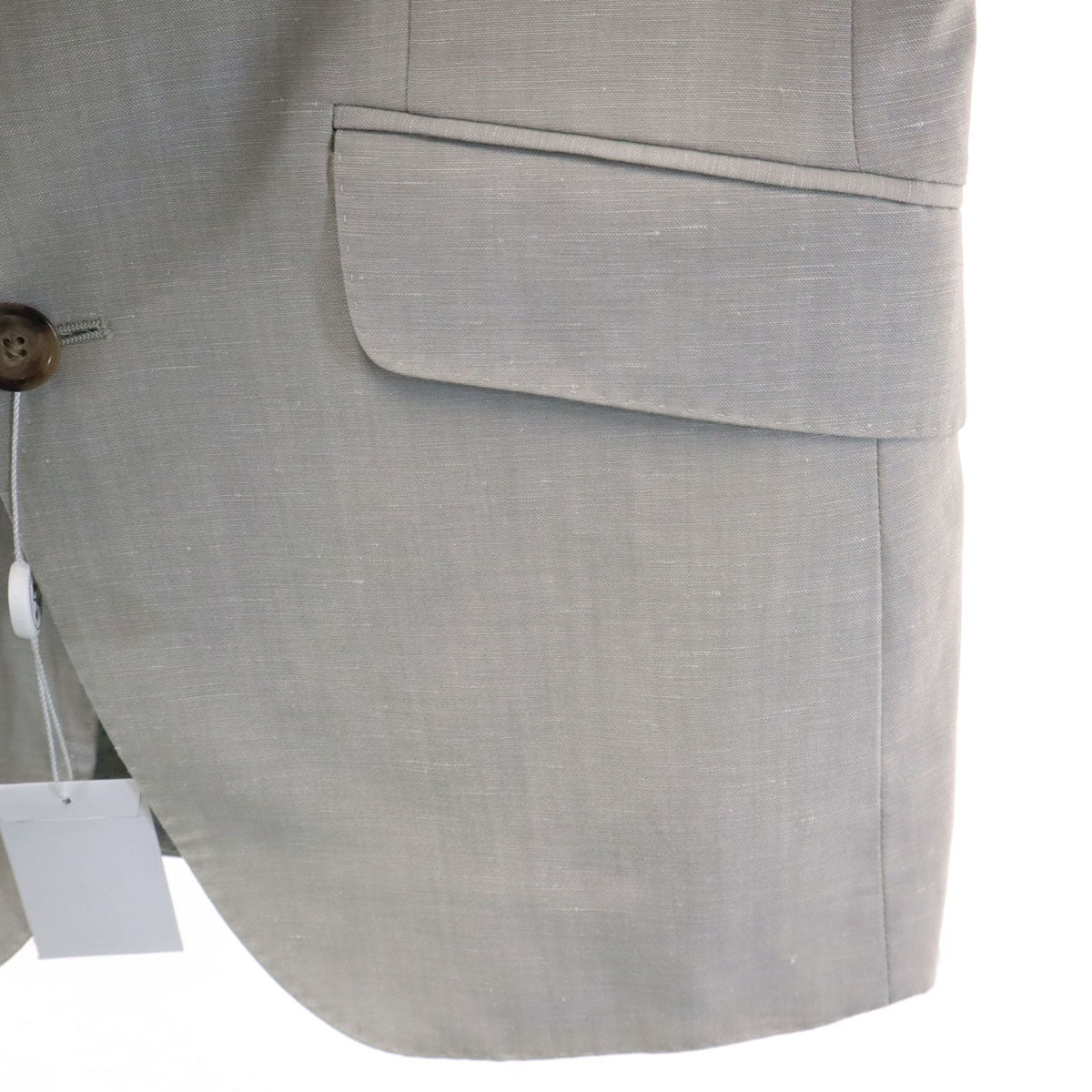 未使用 オリバー ウィックス グアベロ生地 テーラードジャケット 48 グレージュ ハンガー 衣類カバー付き メンズ