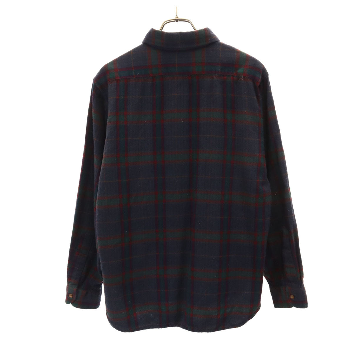 PENDLETON ペンドルトン 70s 80s USA製 ヴィンテージ チェック柄 長袖 フランネル ボタンダウンシャツ L ネイビー メンズ
