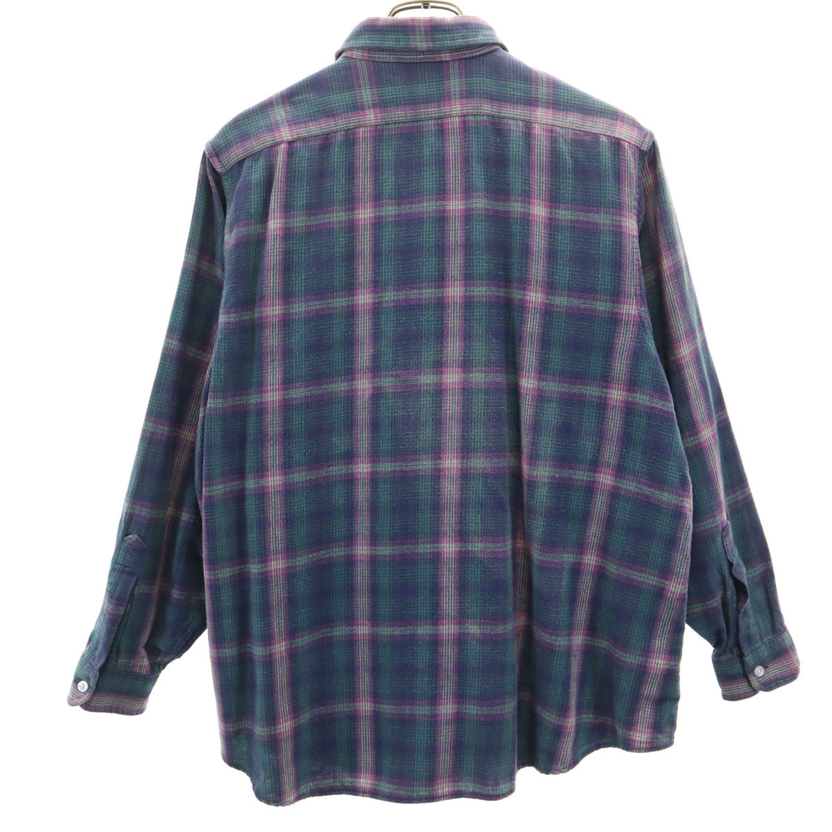 L.L.Bean エルエルビーン 80s ヴィンテージ USA製 チェック柄 長袖 ボタンダウンシャツ グリーン レディース
