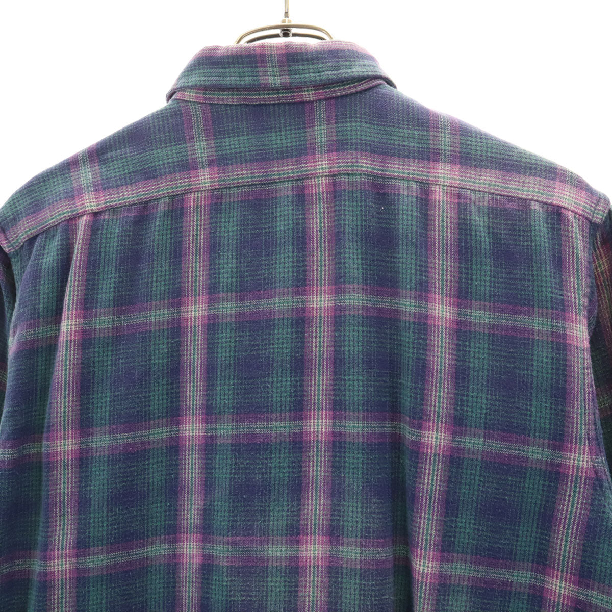 L.L.Bean エルエルビーン 80s ヴィンテージ USA製 チェック柄 長袖 ボタンダウンシャツ グリーン レディース