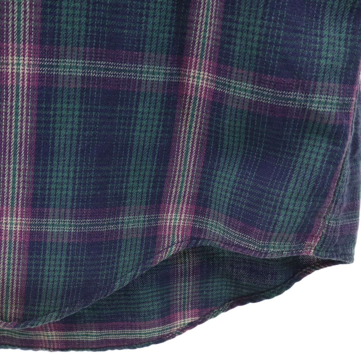 L.L.Bean エルエルビーン 80s ヴィンテージ USA製 チェック柄 長袖 ボタンダウンシャツ グリーン レディース