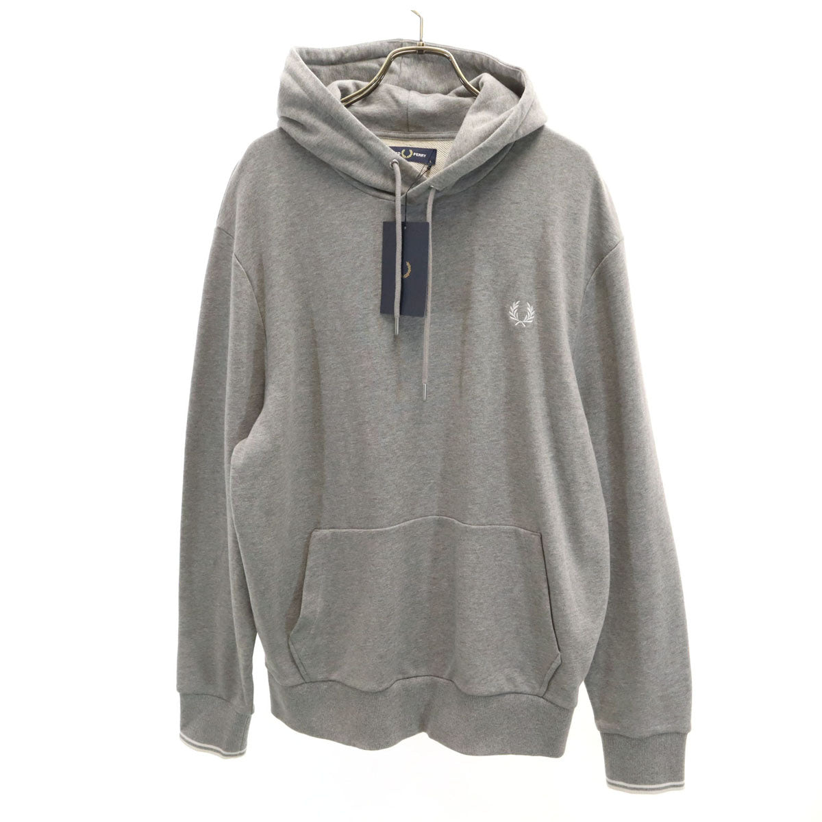 未使用 FRED PERRY フレッドペリー 長袖 スウェットパーカー L グレー プルオーバー メンズ