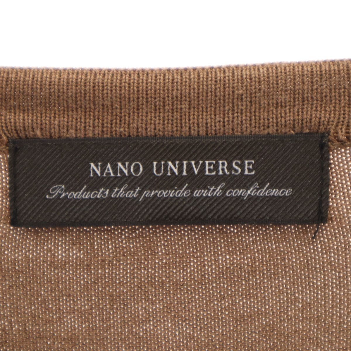 nano universe ナノユニバース 長袖 Vネック セーター L ブラウン ニット メンズ