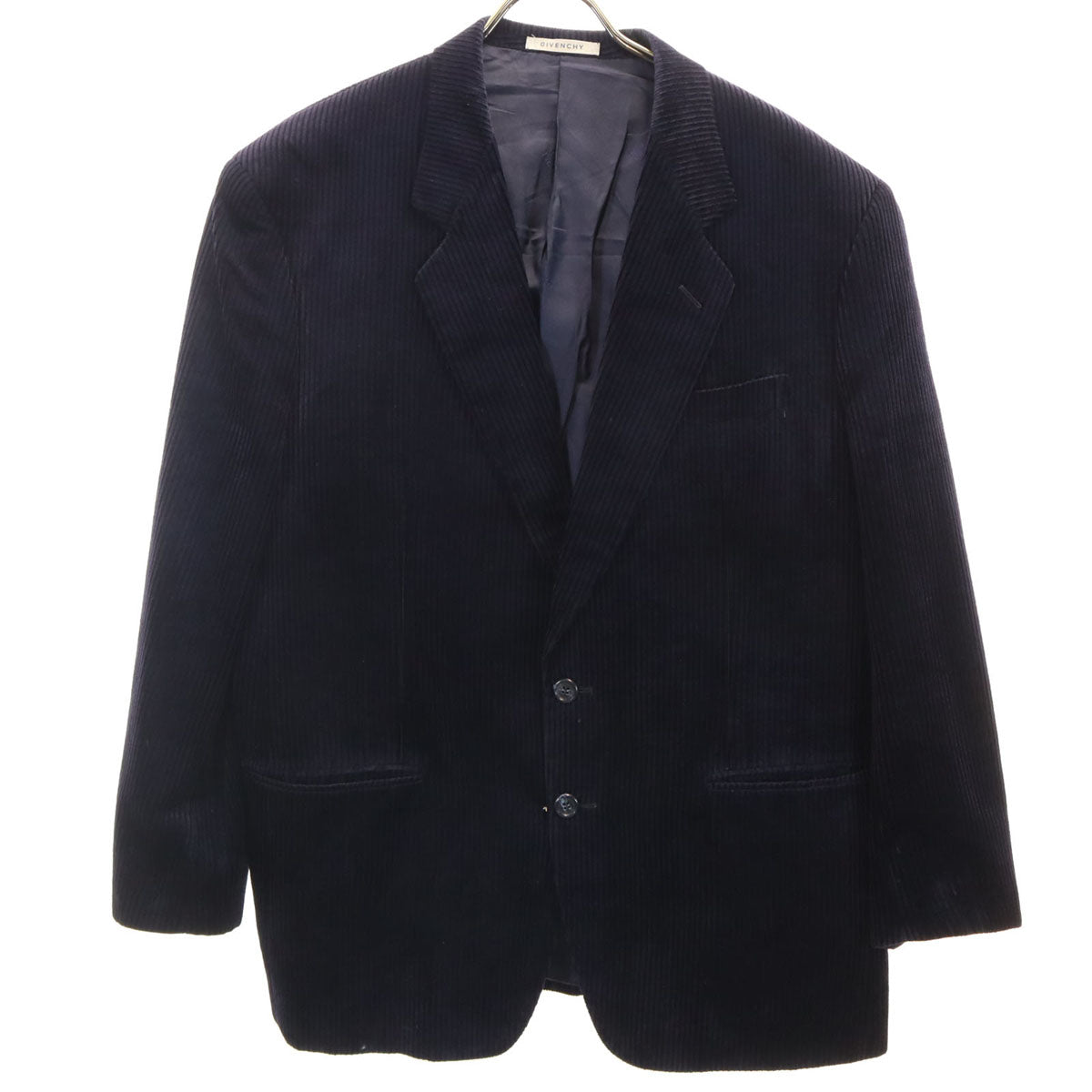 MONSIEUR GIVENCHY ムッシュ ジバンシィ 90s オールド シルクコーデュロイ テーラードジャケット M ネイビー メンズ