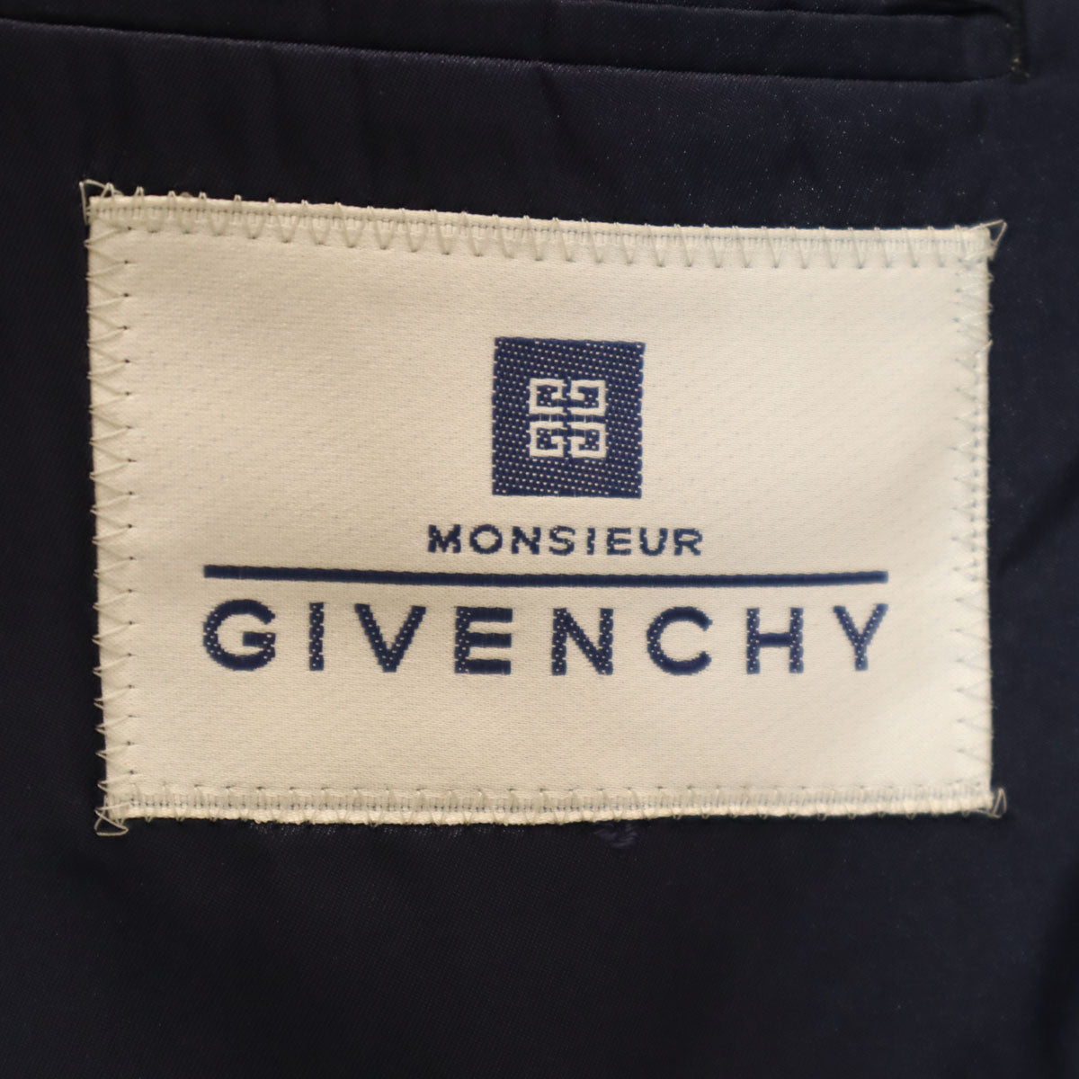 MONSIEUR GIVENCHY ムッシュ ジバンシィ 90s オールド シルクコーデュロイ テーラードジャケット M ネイビー メンズ
