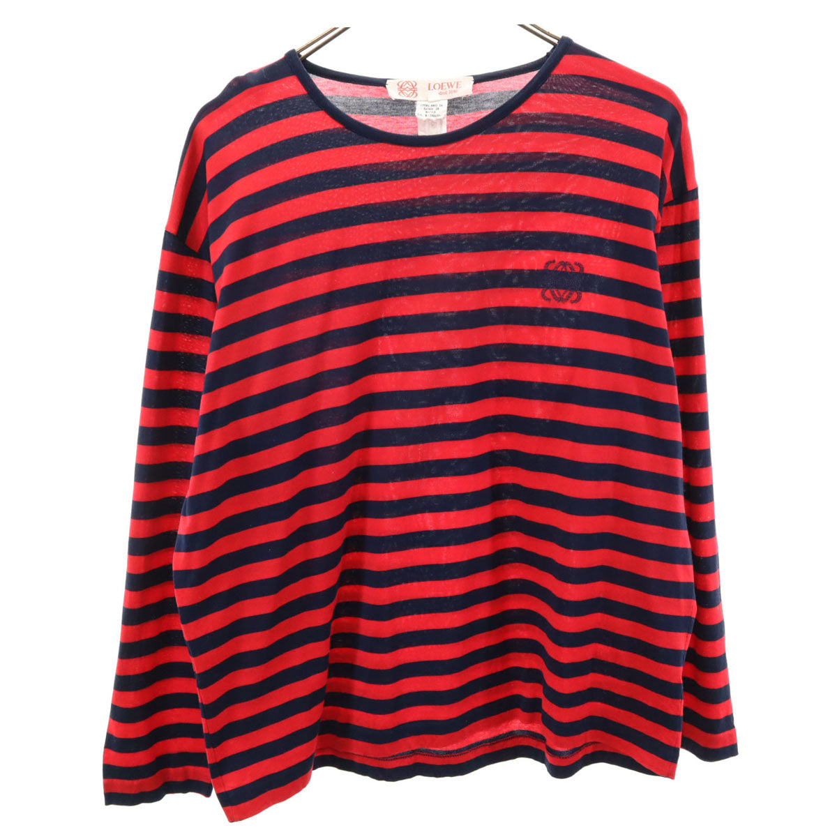 LOEWE ロエベ イタリア製 オールド ボーダー柄 長袖 Tシャツ M レッド ロンT レディース