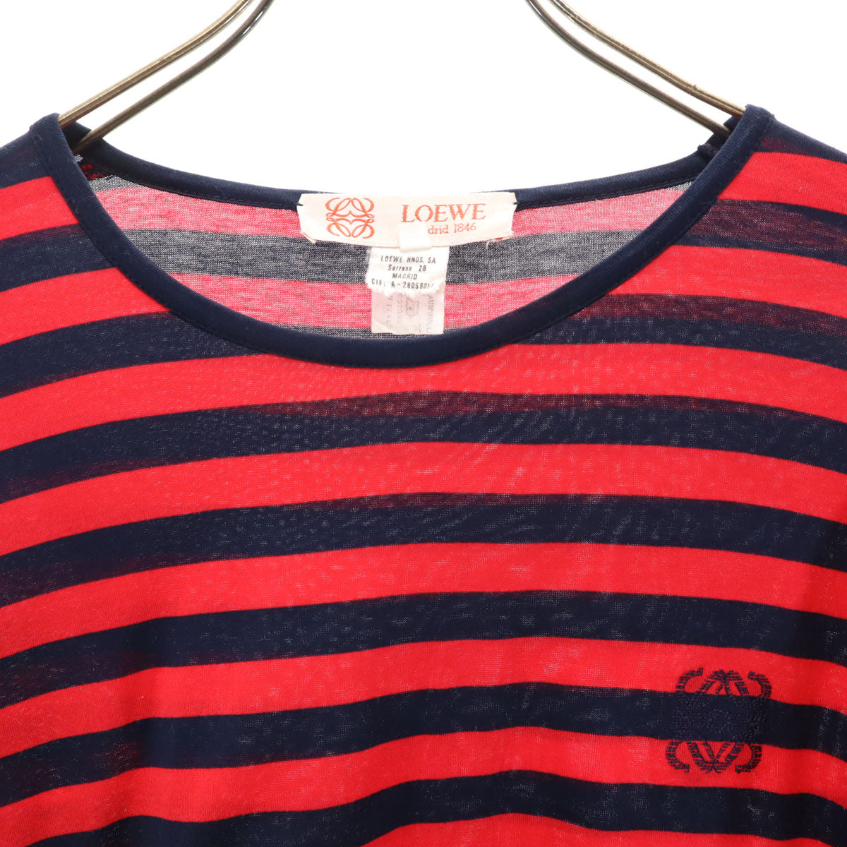 LOEWE ロエベ イタリア製 オールド ボーダー柄 長袖 Tシャツ M レッド ロンT レディース