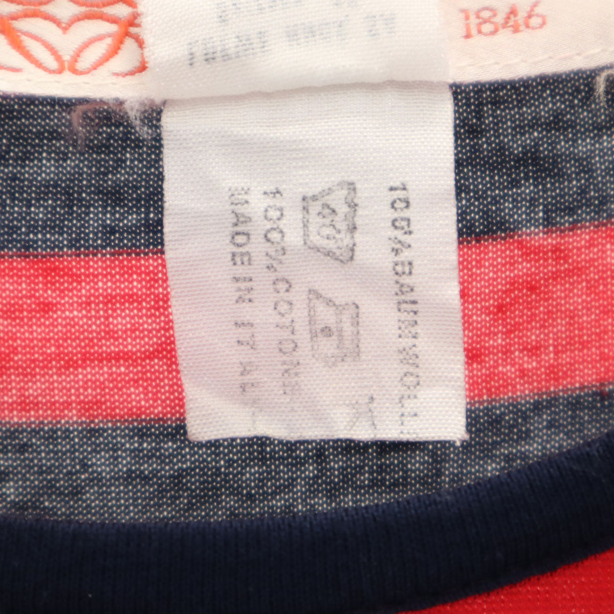 LOEWE ロエベ イタリア製 オールド ボーダー柄 長袖 Tシャツ M レッド ロンT レディース