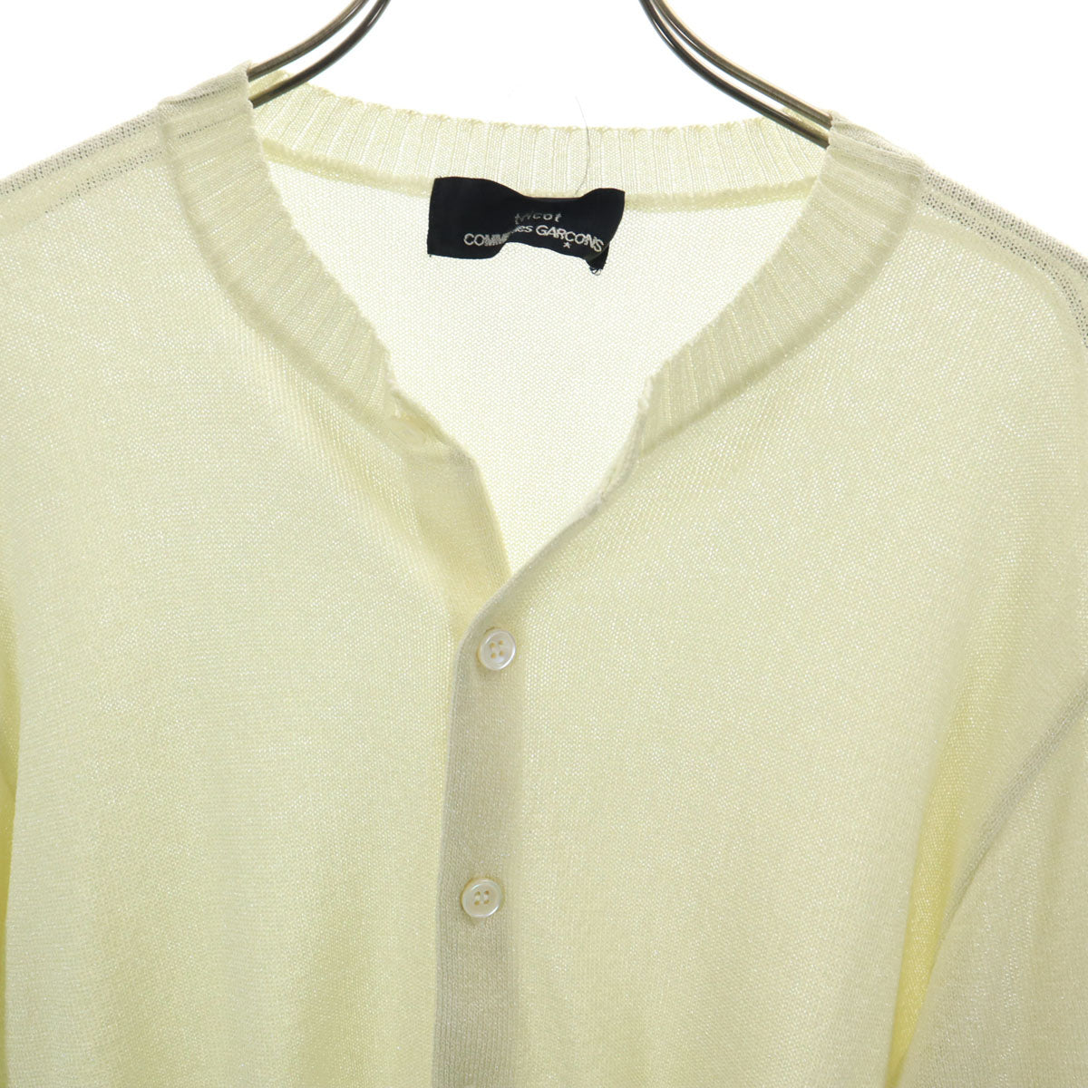 tricot COMME des GARCONS トリコットコムデギャルソン 1990年 90s 日本製 オールド 長袖 ニットカーディガン ライトイエロー系 レディース