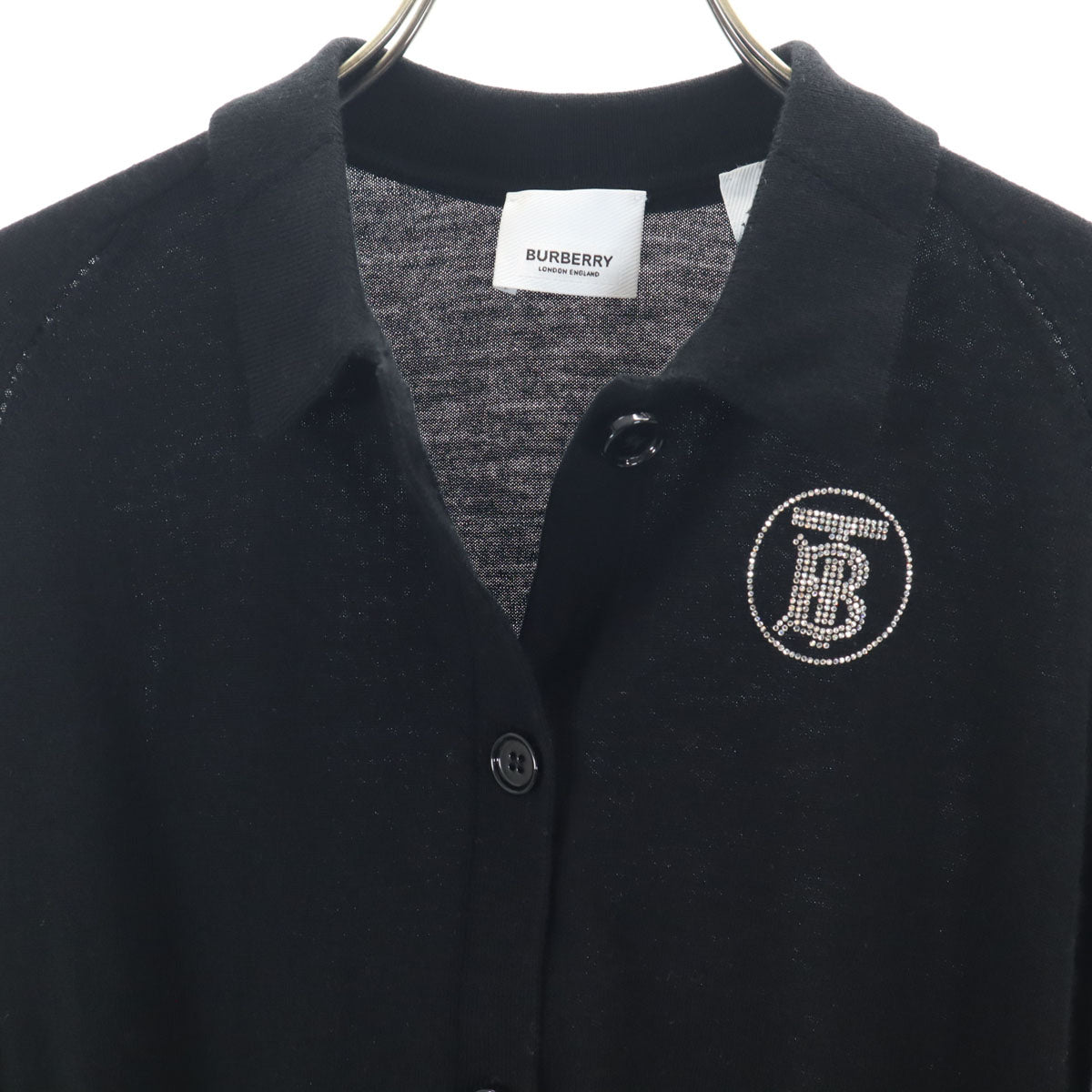 BURBERRY バーバリー メリノウール 長袖 ニットカーディガン 10Y ブラック キッズ