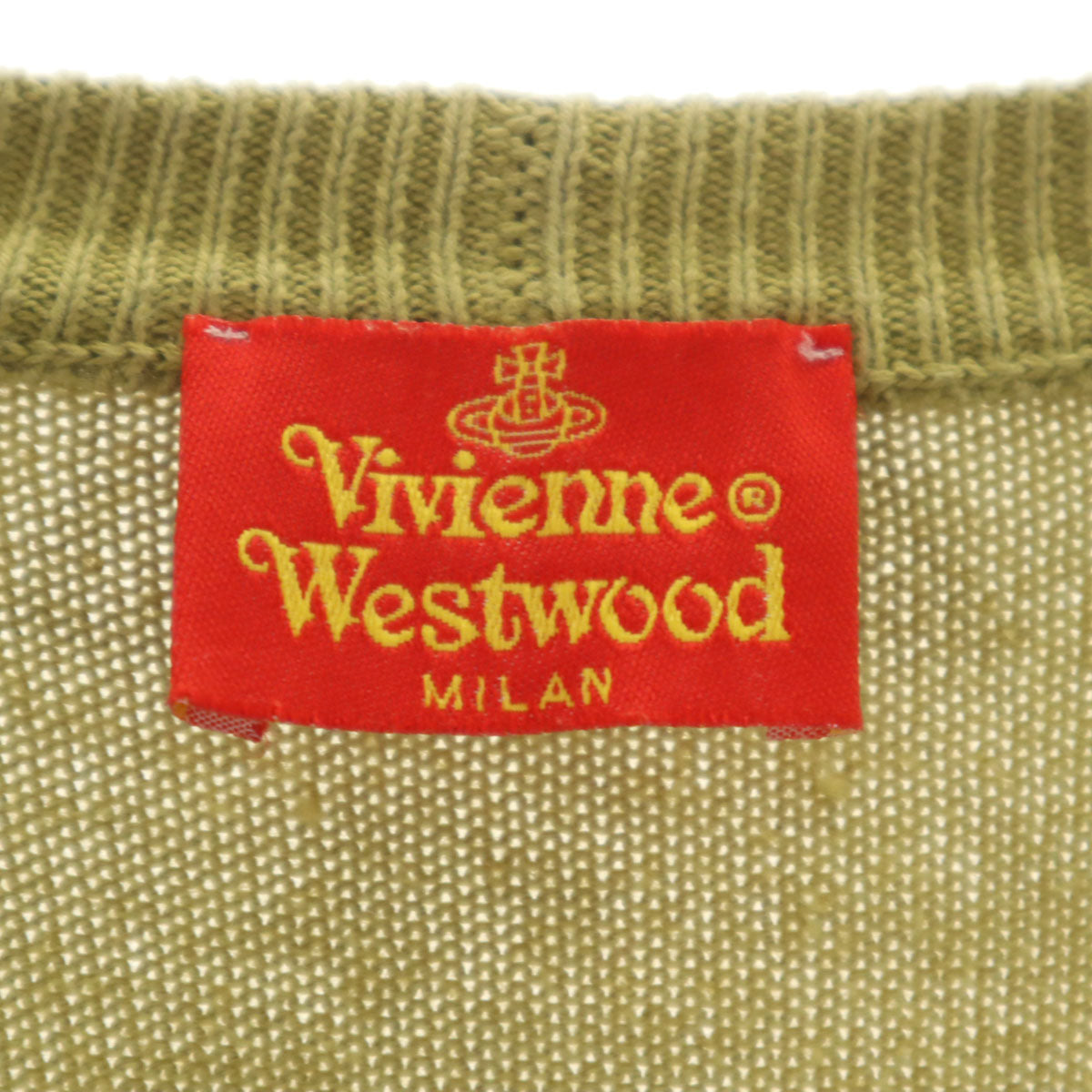 Vivienne Westwood ヴィヴィアンウエストウッド イタリア製 オールド 長袖 Vネック ニットカーディガン M マスタード系 レディース