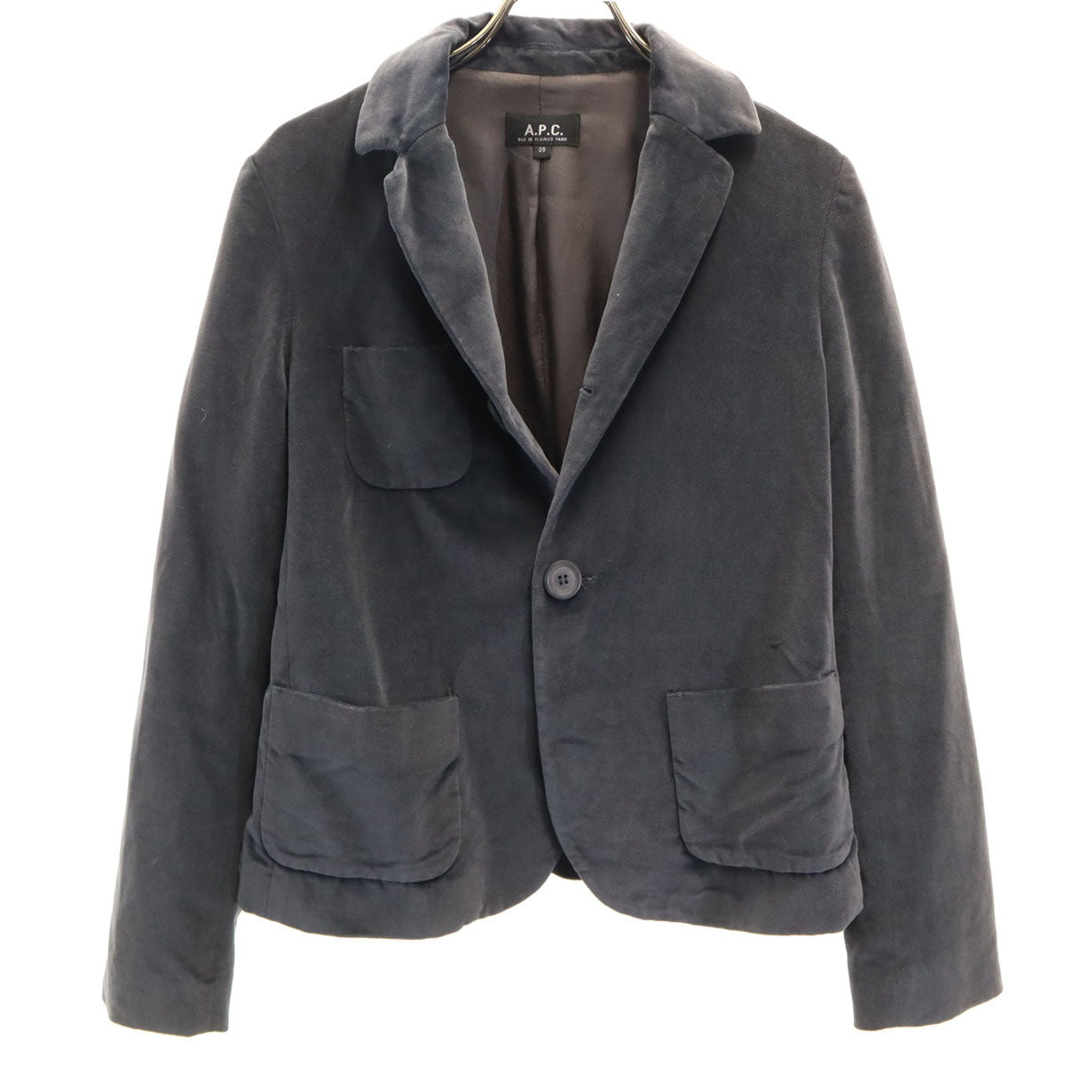 A.P.C (アーペーセー)ジャケット ポーランド製 A.P.C. アーペーセー ポーランド製 ベロア テーラードジャケット 36