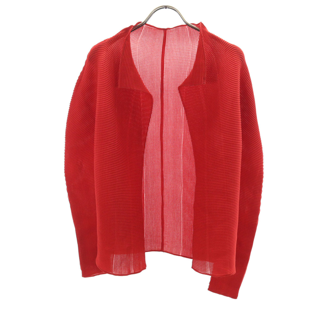 me ISSEY MIYAKE ミー イッセイミヤケ 90s オールド 長袖 プリーツ カーディガン レッド レディース