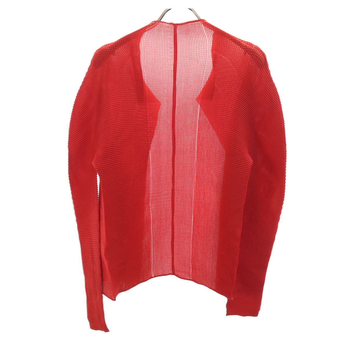 me ISSEY MIYAKE ミー イッセイミヤケ 90s オールド 長袖 プリーツ カーディガン レッド レディース