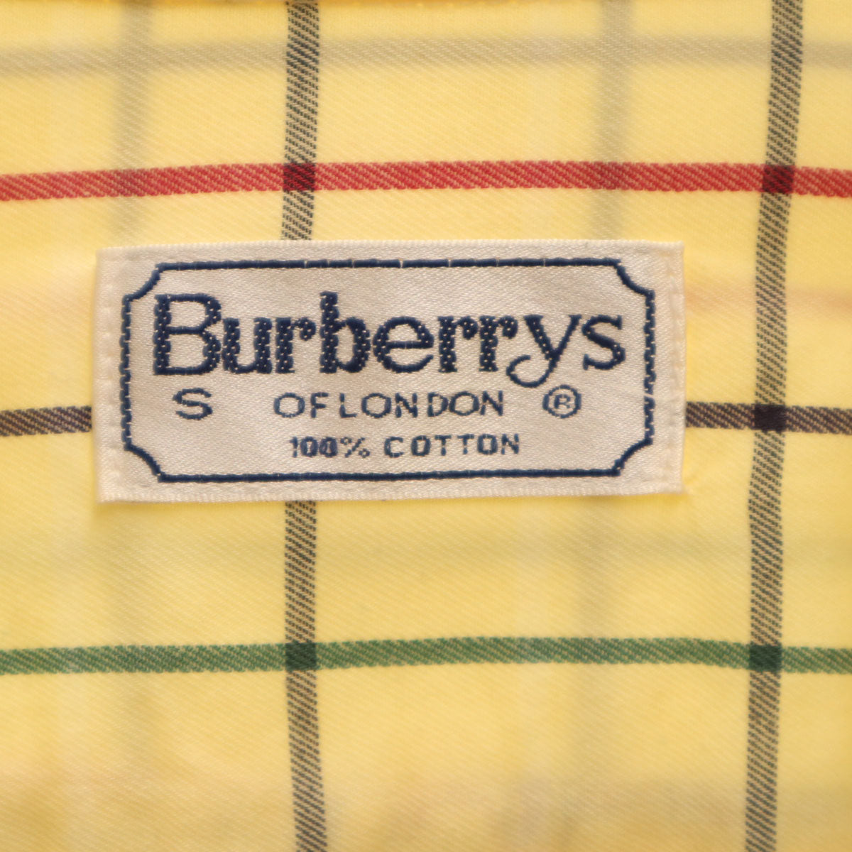 Burberrys of London バーバリーズ オブ ロンドン 90s オールド チェック柄 長袖 ボタンダウンシャツ S クリーム メンズ