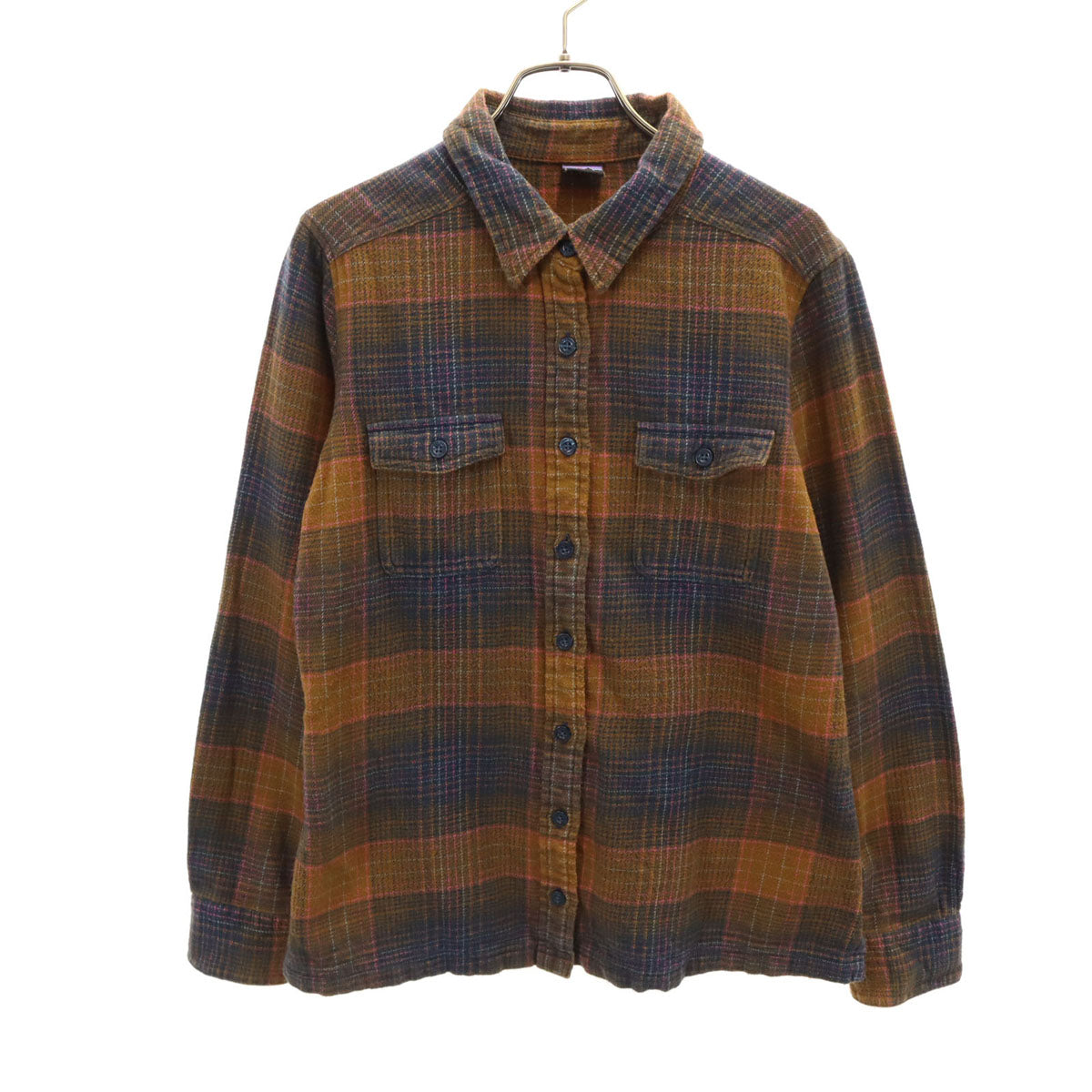 patagonia パタゴニア チェック柄 長袖 ネルシャツ ブラウン アウトドア レディース