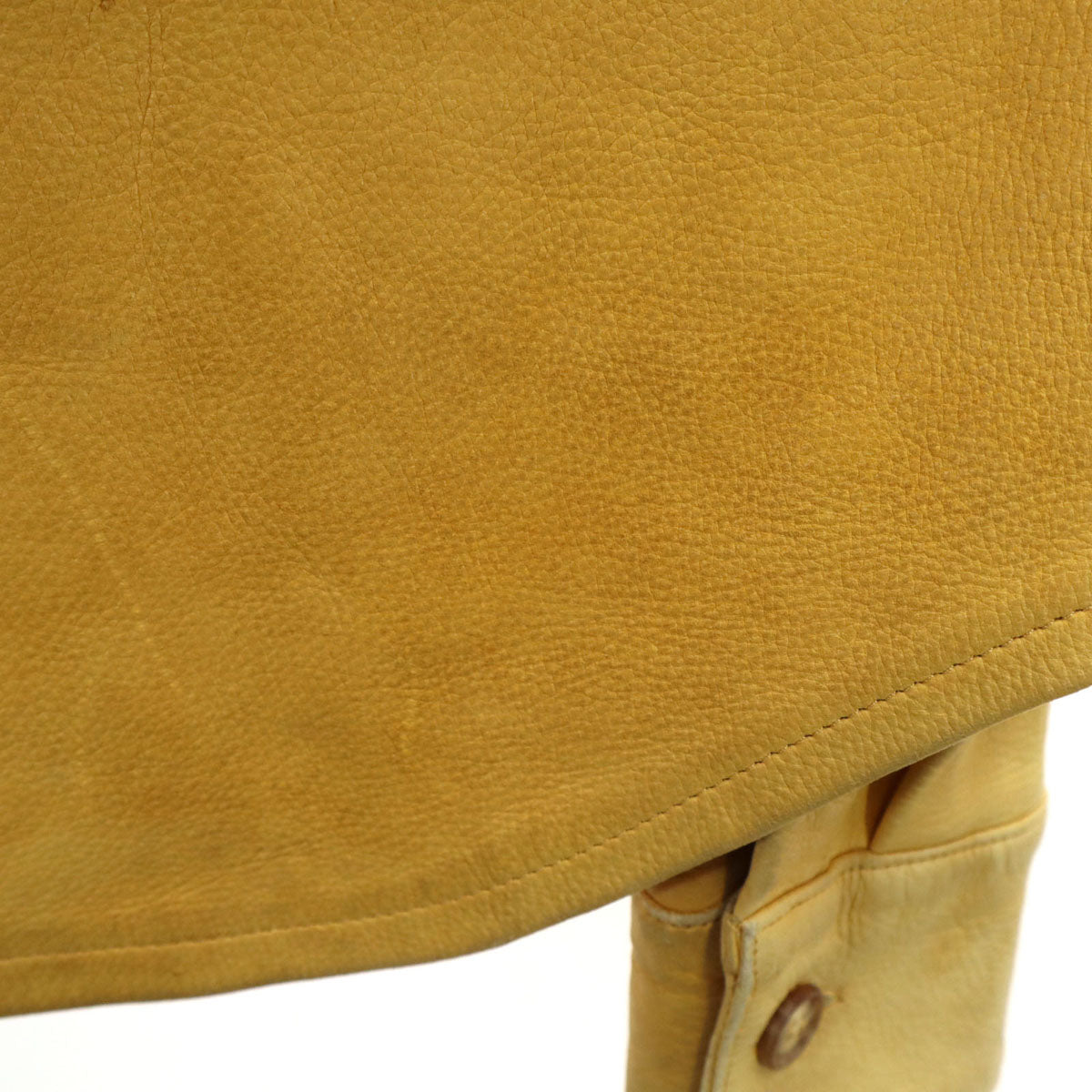 A.P.C. アーペーセー フランス製 長袖 ディアスキン レザー シャツ M イエロー レディース