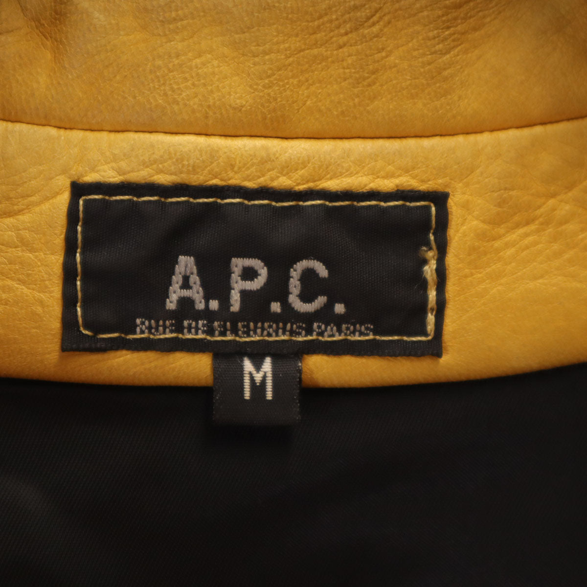 A.P.C. アーペーセー フランス製 長袖 ディアスキン レザー シャツ M イエロー レディース