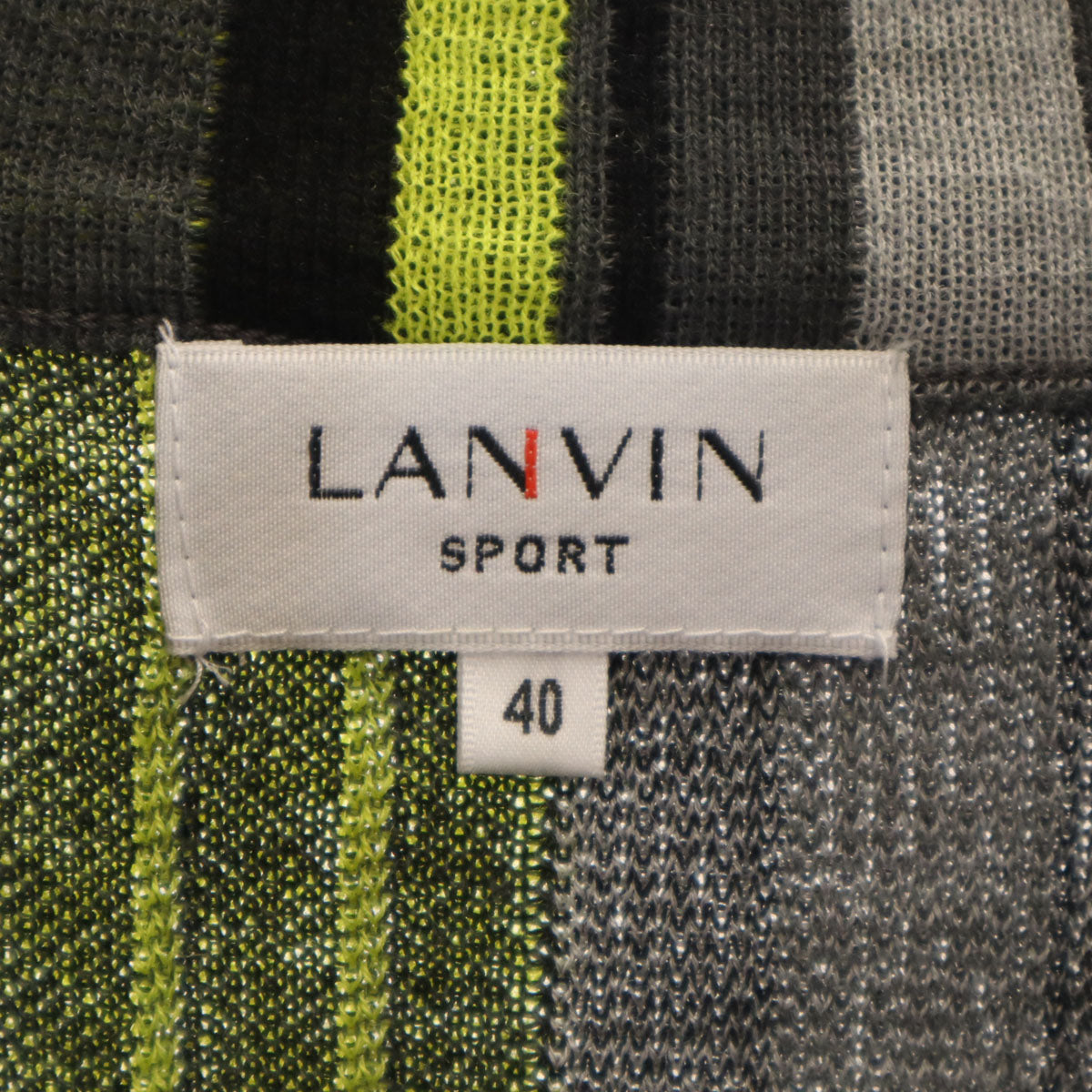 LANVIN SPORT ランバン スポーツ 日本製 ウールブレンド ストライプ柄 ジップ ニットジャケット 40 グレー メンズ