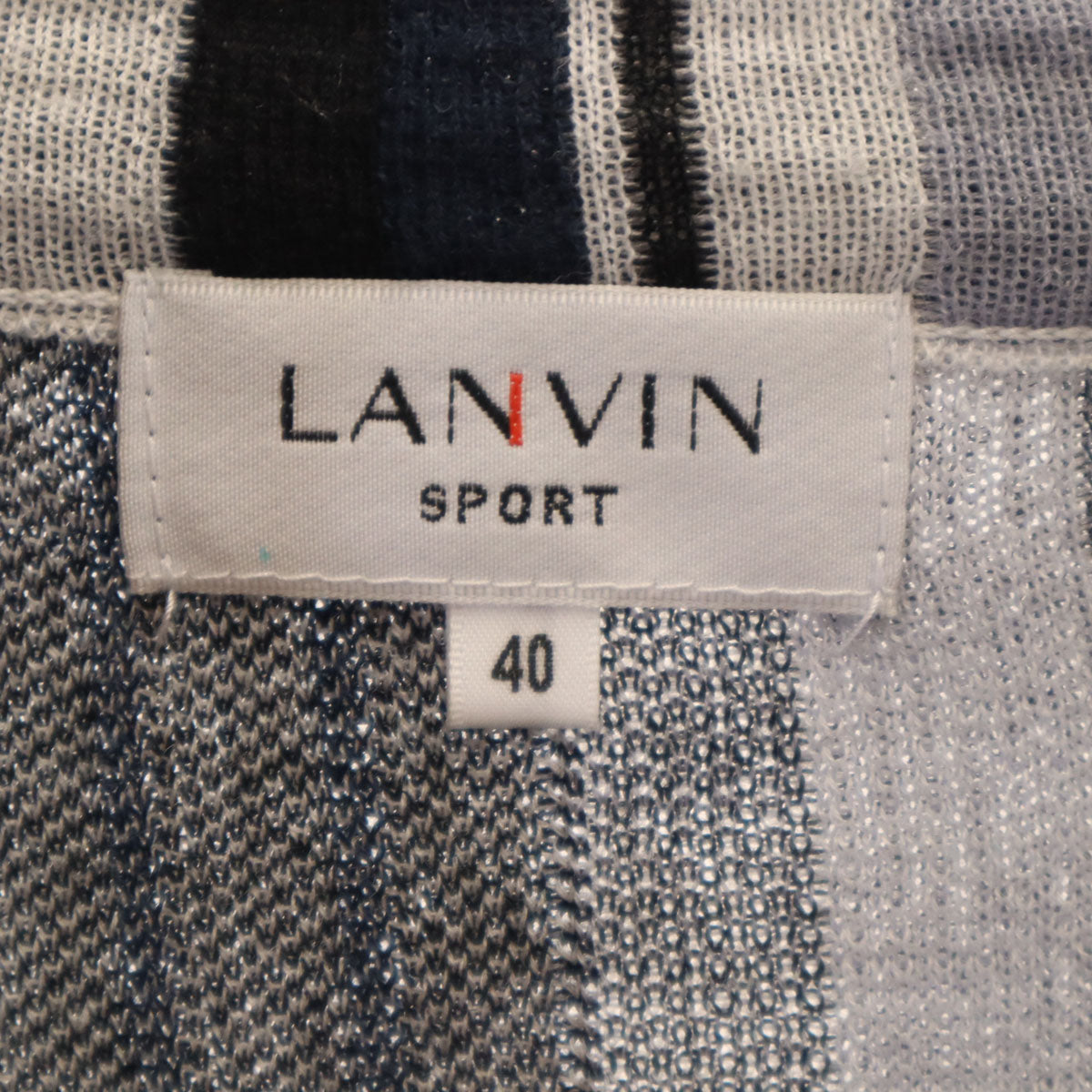 LANVIN SPORT ランバン スポーツ 日本製 ストライプ柄 ジップ ニットジャケット 40 ネイビー系 メンズ