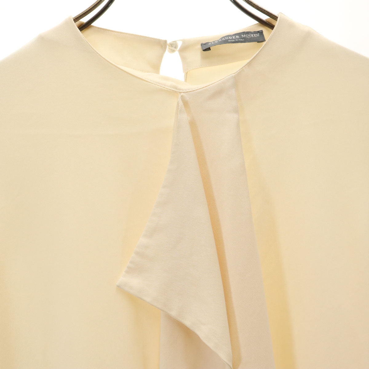 Alexander McQueen アレキサンダーマックイーン イタリア製 シルク 長袖 プルオーバー ブラウス 38 ベージュ レディース