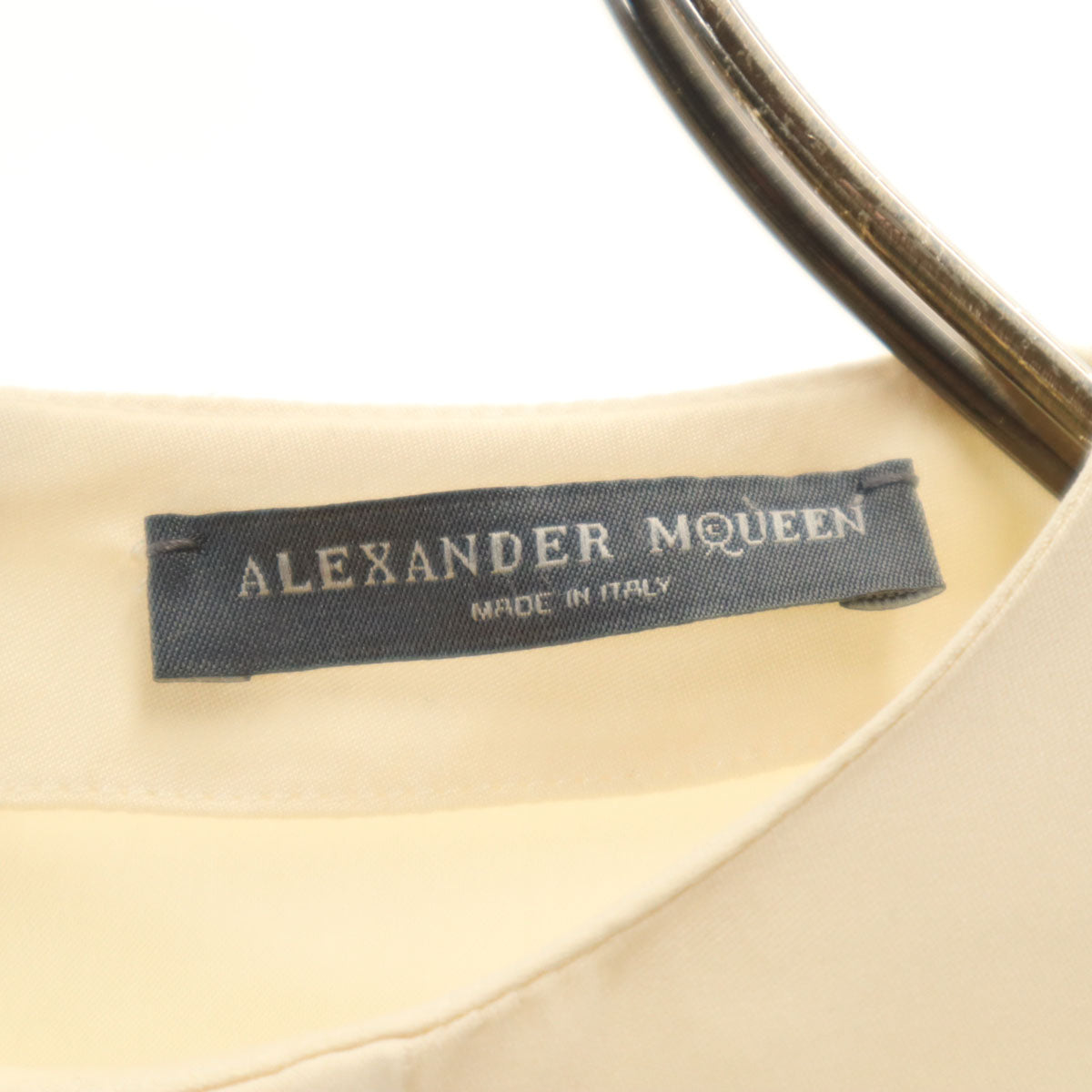 Alexander McQueen アレキサンダーマックイーン イタリア製 シルク 長袖 プルオーバー ブラウス 38 ベージュ レディース