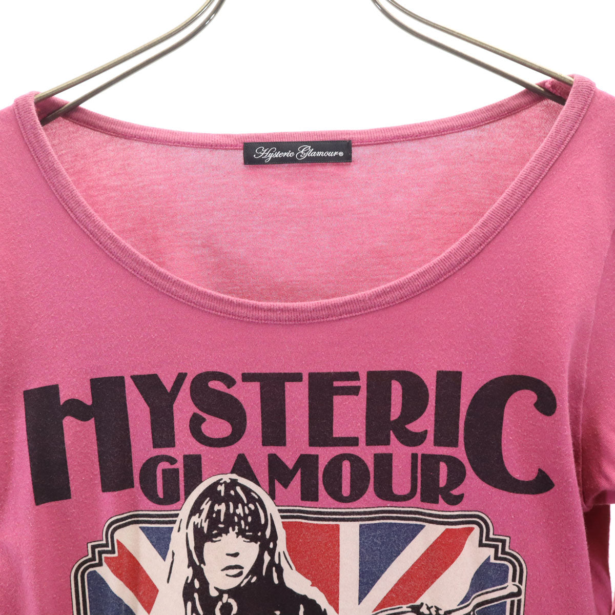 HYSTERIC GLAMOUR ヒステリックグラマー 日本製 長袖 Tシャツ FREE ピンク ロンT レディース
