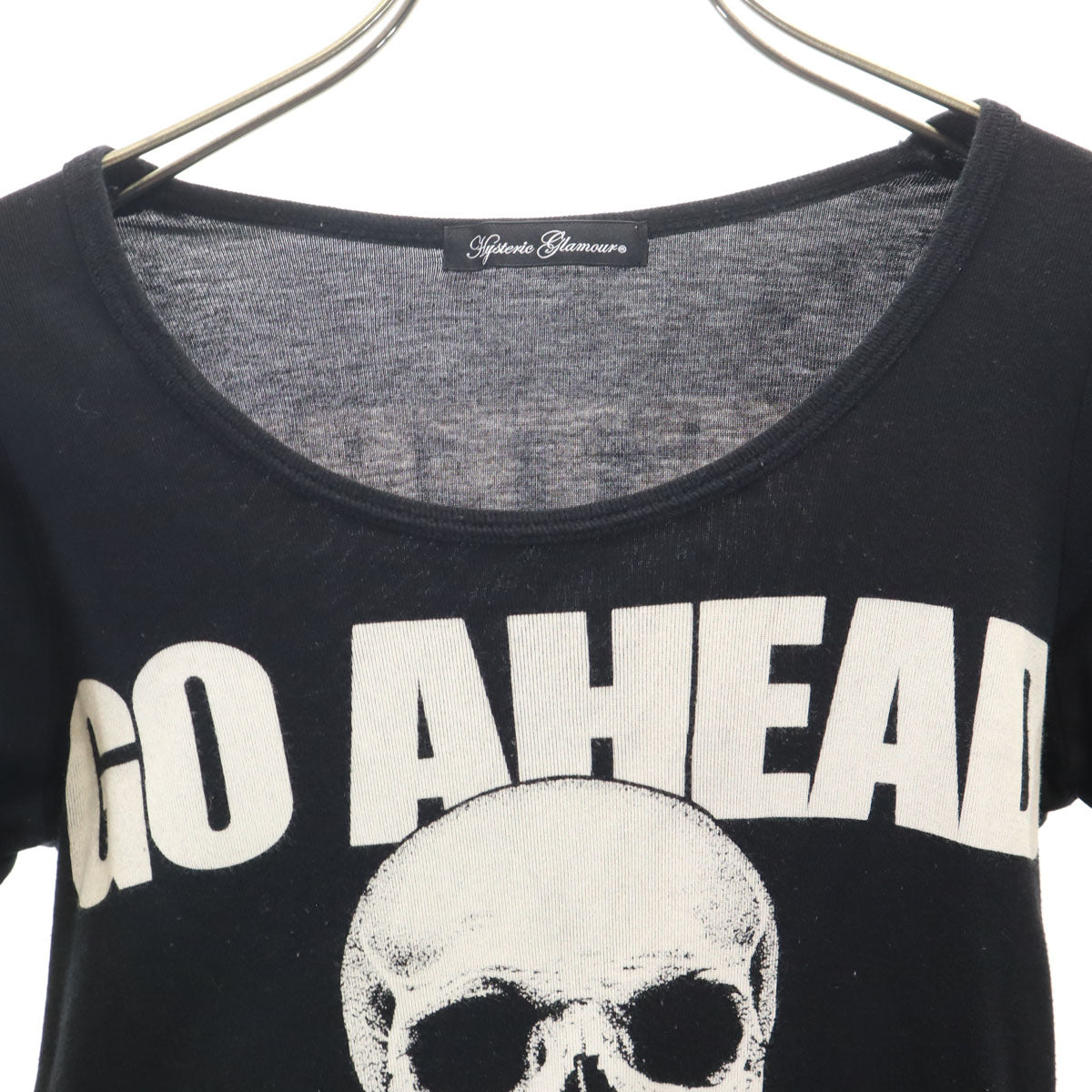 HYSTERIC GLAMOUR ヒステリックグラマー 日本製 スカル 長袖 Tシャツ FREE ブラック ロンT レディース