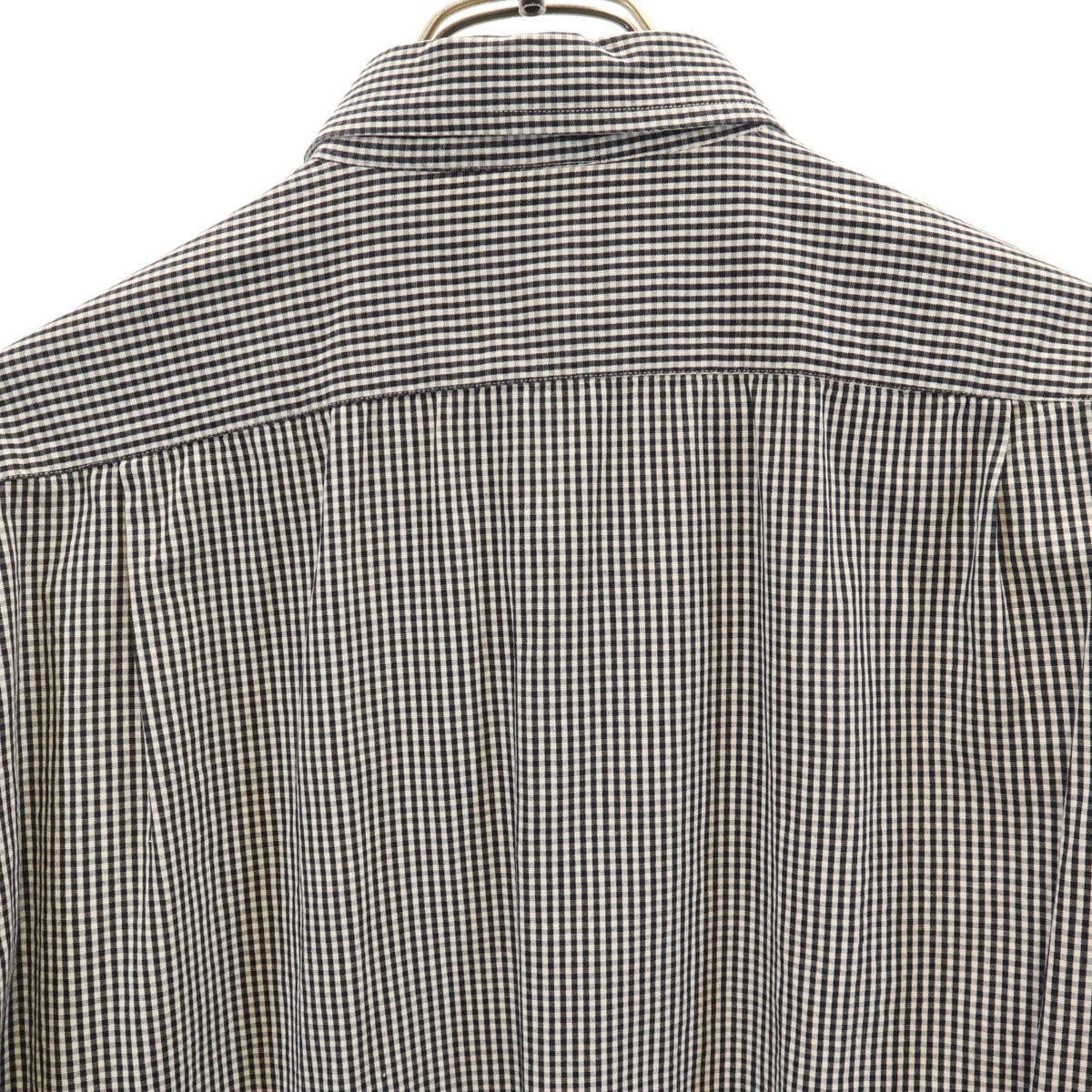 FENDI フェンディ チェック柄 長袖 ボタンダウンシャツ 40 ブラック メンズ