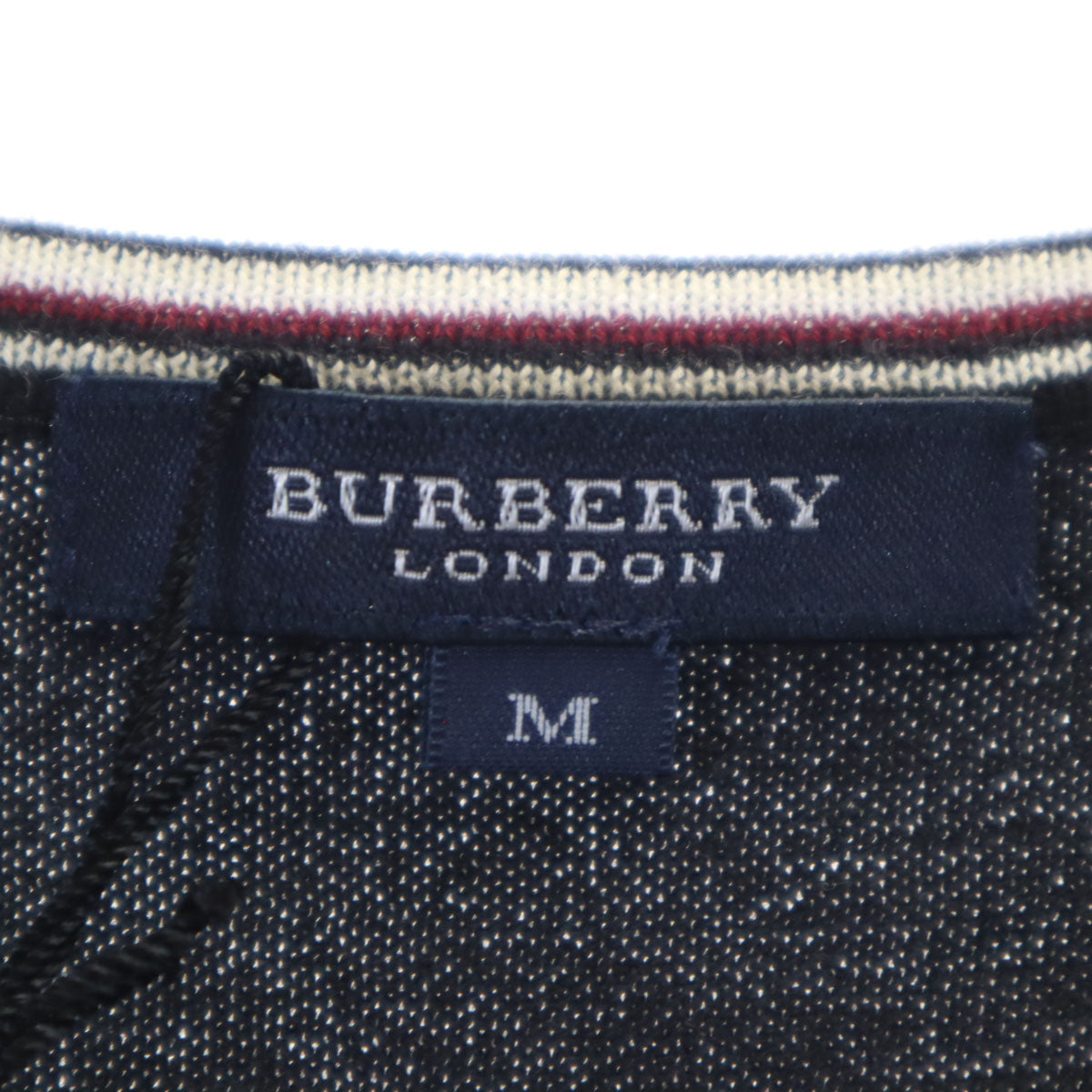 未使用 BURBERRY LONDON バーバリーロンドン 日本製 ニットベスト M ブラック 三陽商会 メンズ
