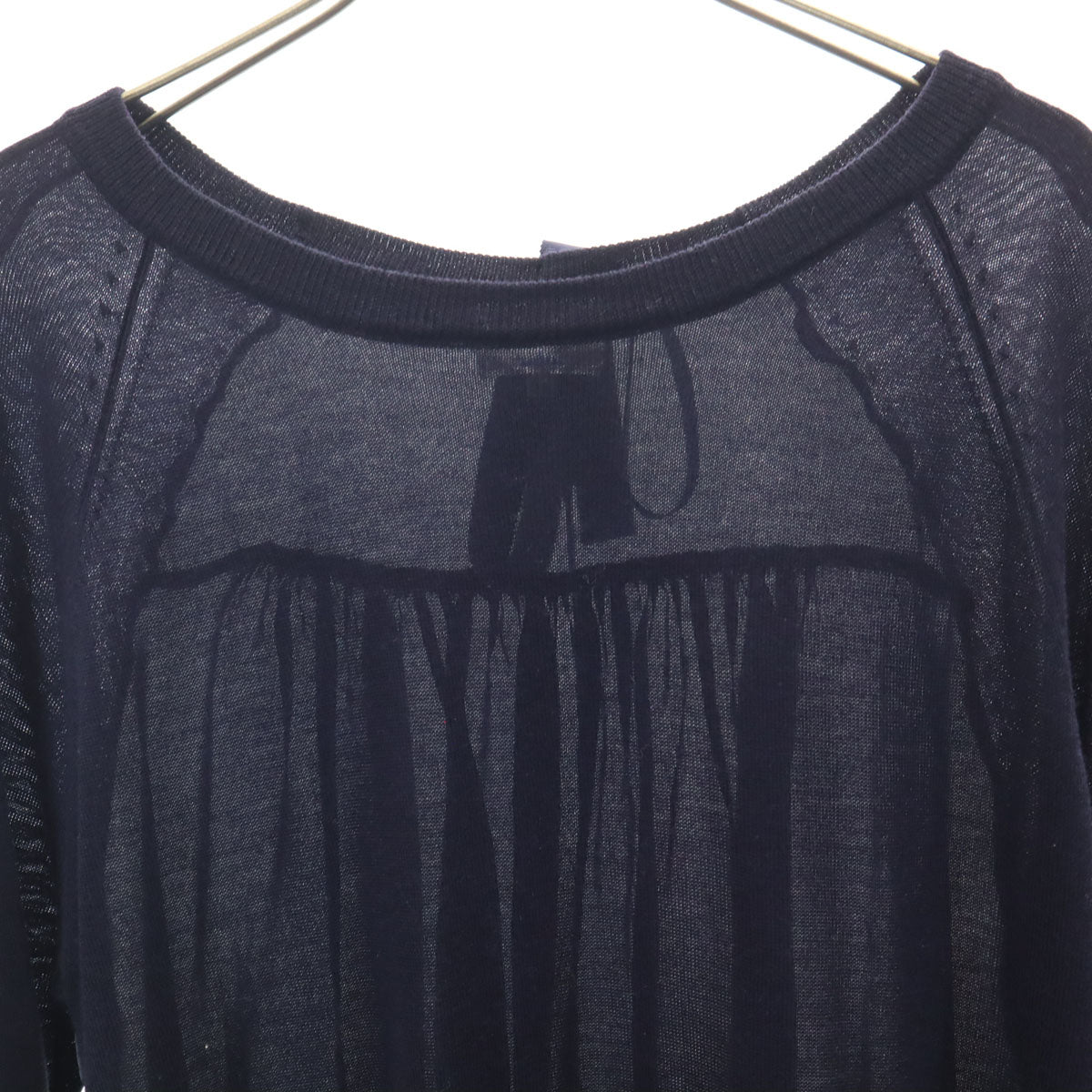 LANVIN en Bleu ランバンオンブルー 長袖 ニット ワンピース 38 ネイビー レディース