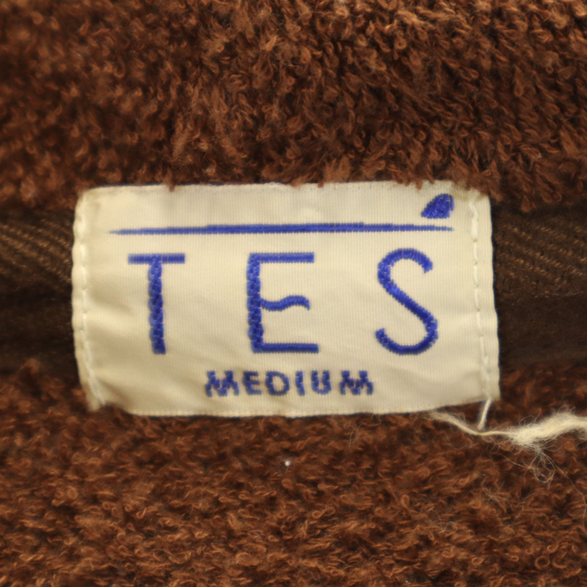 TES テス 日本製 長袖 パイル地 ジップパーカー M ブラウン メンズ