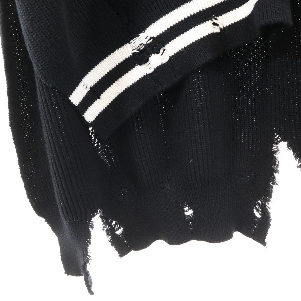 DIESEL ディーゼル ダメージ加工 ロング ニットベスト XS ブラック グランジ メンズ