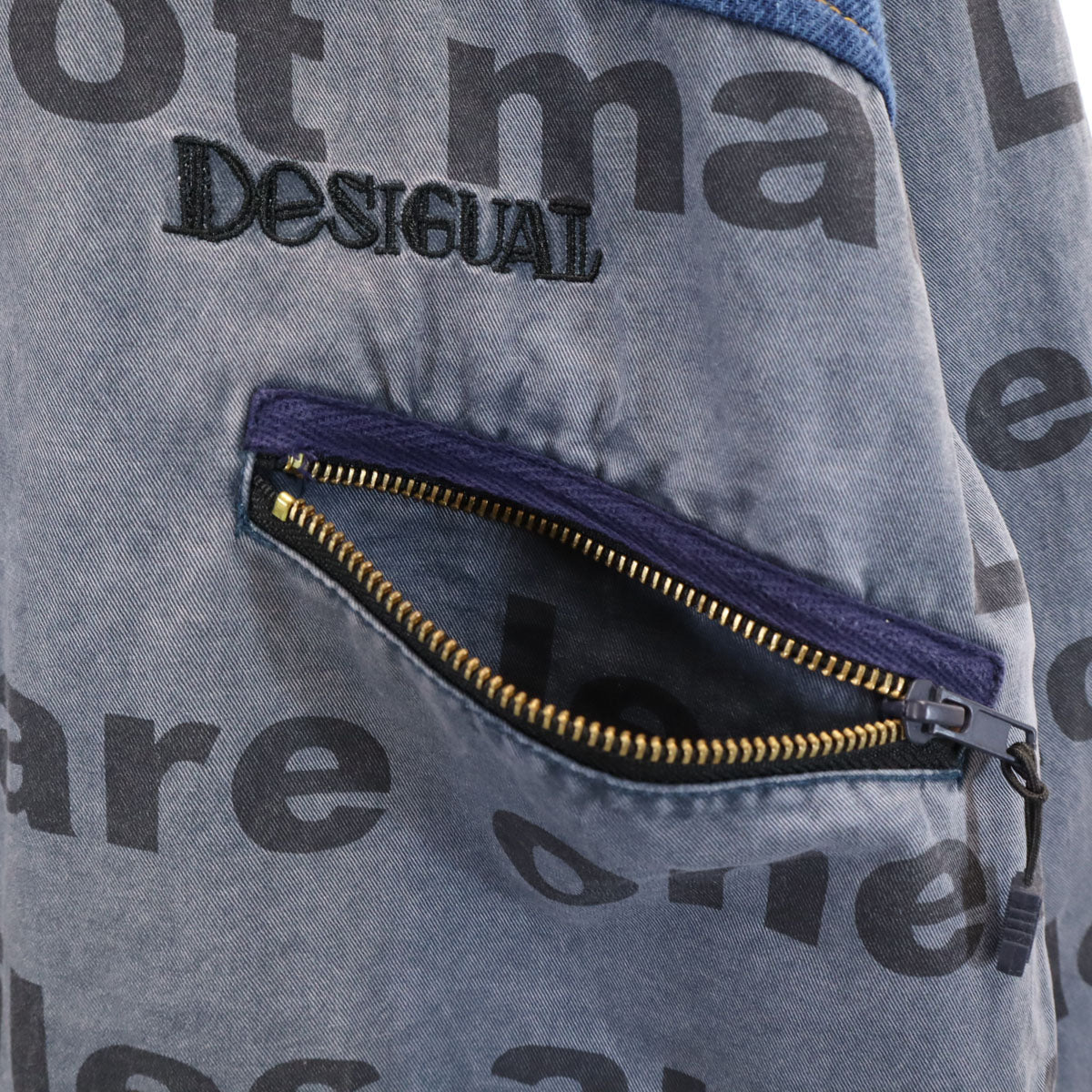 Desigual デシグアル ハイブリッド デニムジャケット L ブルー系 メンズ
