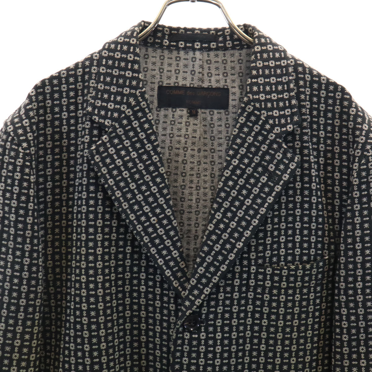 COMME des GARCONS HOMME コムデギャルソンオム 2000年 00s 日本製 オールド 総柄 テーラードジャケット M ブラック メンズ
