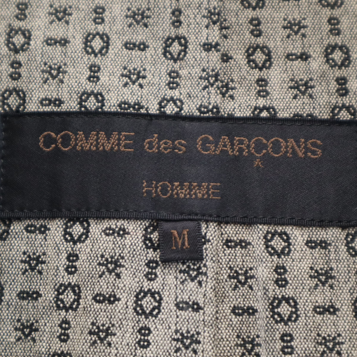 COMME des GARCONS HOMME コムデギャルソンオム 2000年 00s 日本製 オールド 総柄 テーラードジャケット M ブラック メンズ