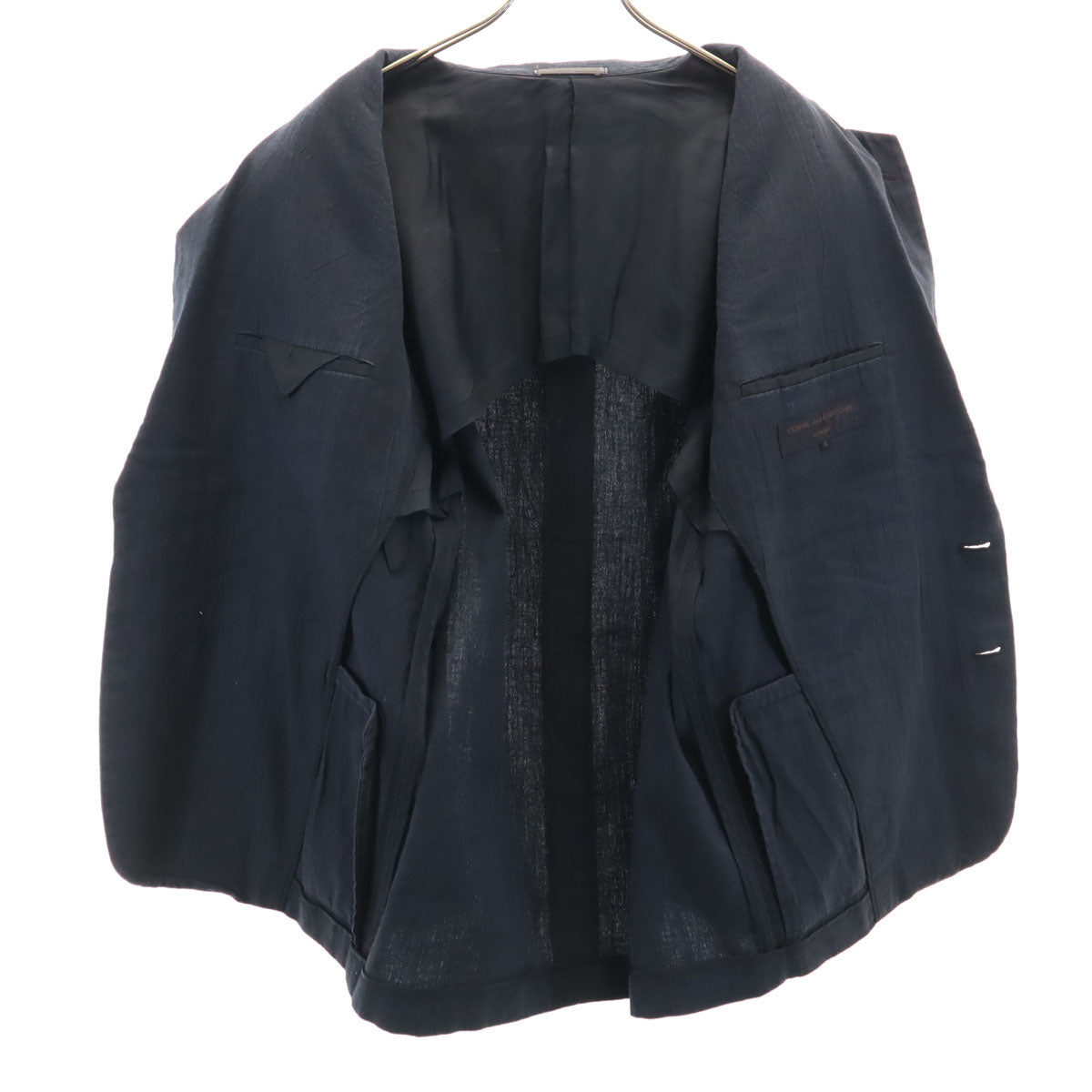 COMME des GARCONS HOMME コムデギャルソンオム 80s 90s 日本製 リネンブレンド オールド テーラードジャケット M ブラック メンズ