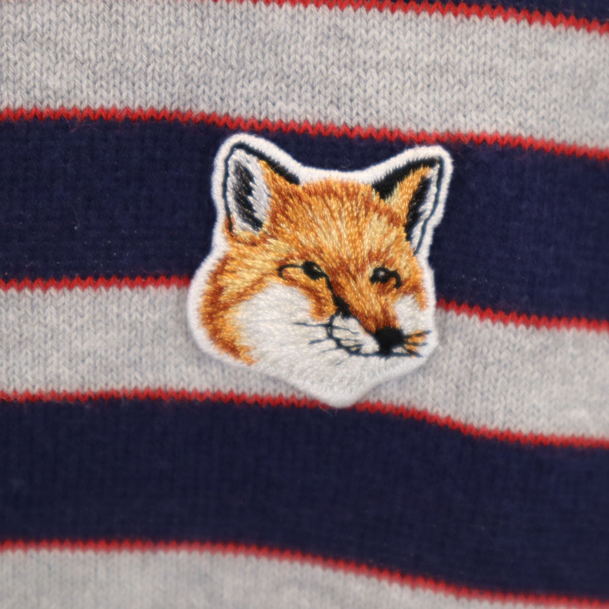 MAISON KITSUNE メゾンキツネ イタリア製 ボーダー柄 長袖 ニットカーディガン S ネイビー レディース