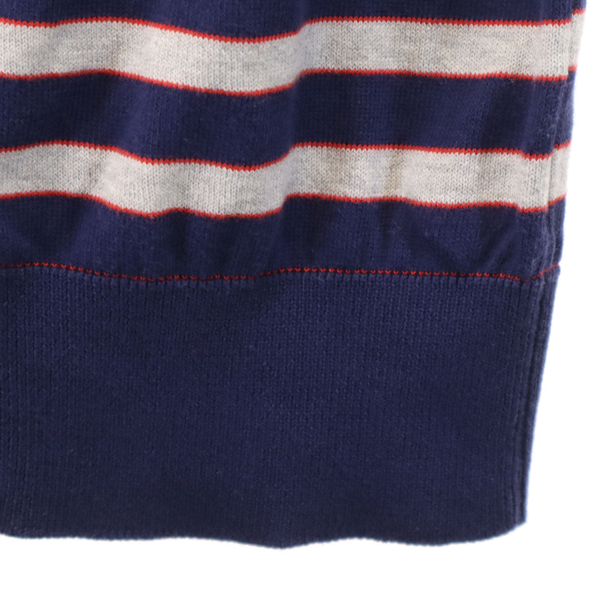 MAISON KITSUNE メゾンキツネ イタリア製 ボーダー柄 長袖 ニットカーディガン S ネイビー レディース