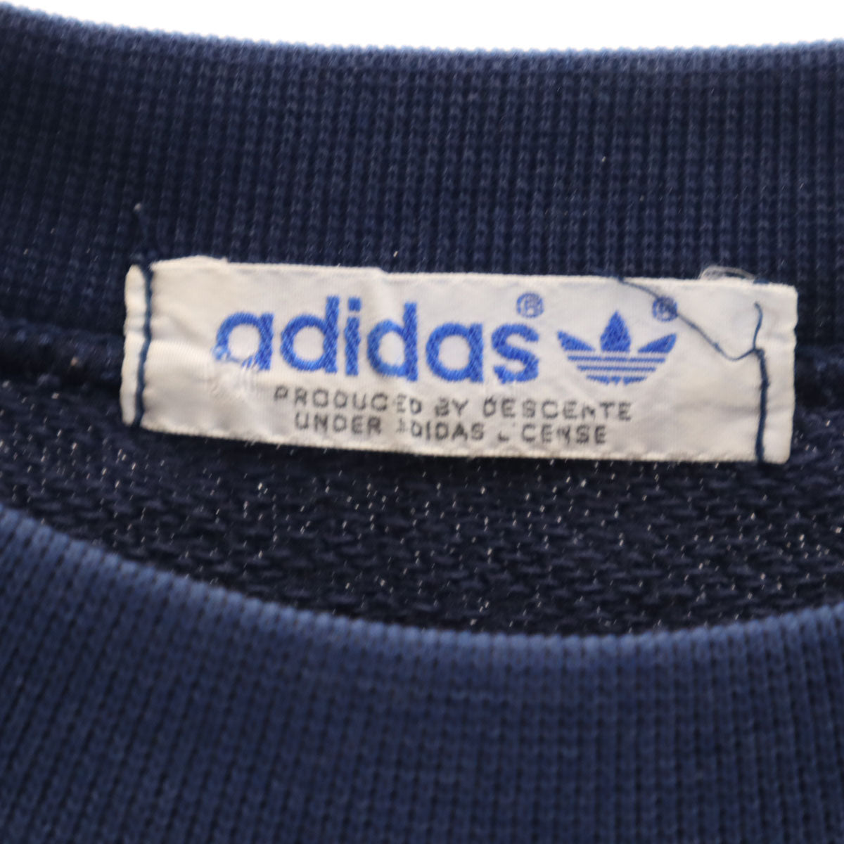 adidas アディダス 70s 80s ヴィンテージ 長袖 スウェット トレーナー L ネイビー デサント メンズ