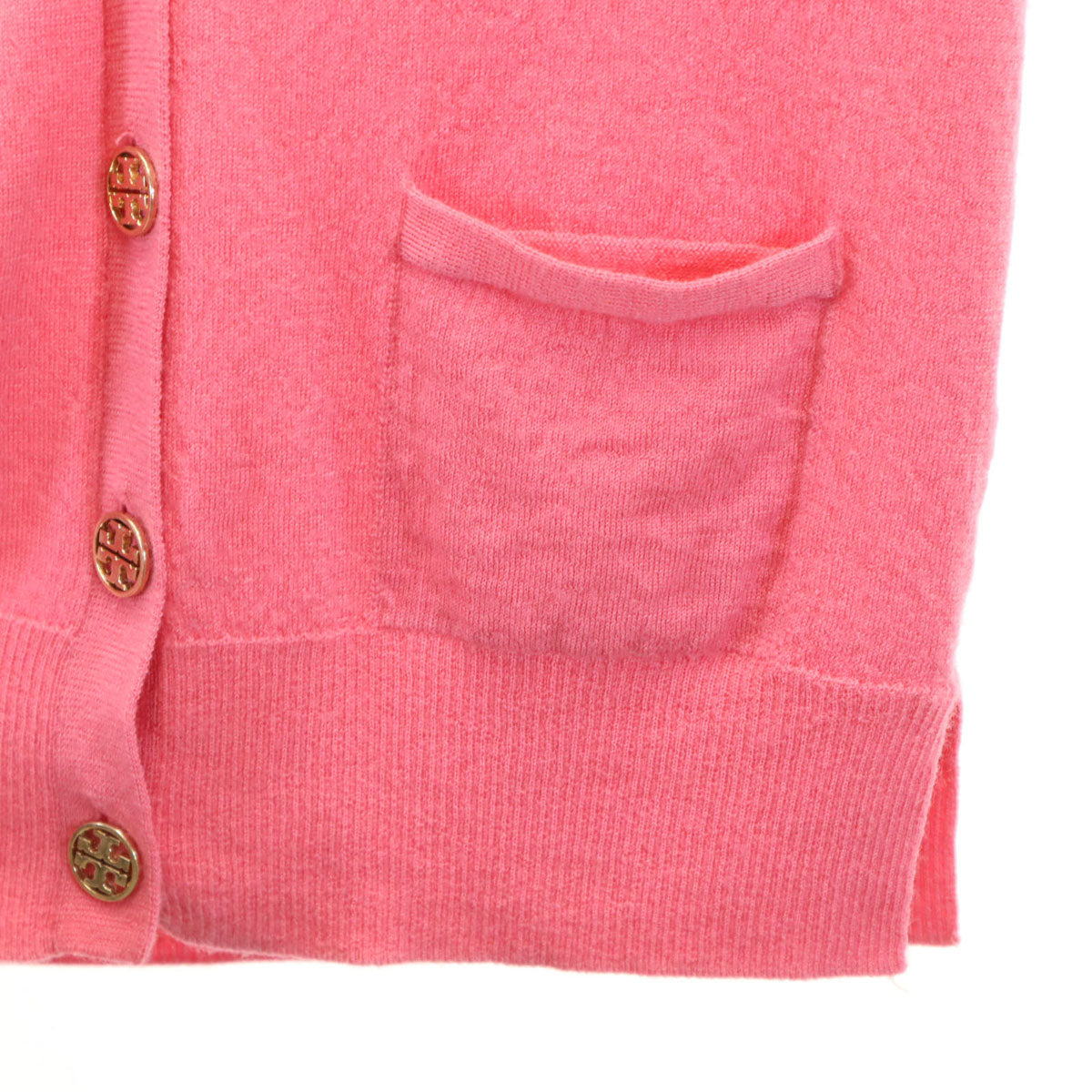 Tory Burch トリーバーチ 長袖 Vネック ニットカーディガン S ピンク レディース