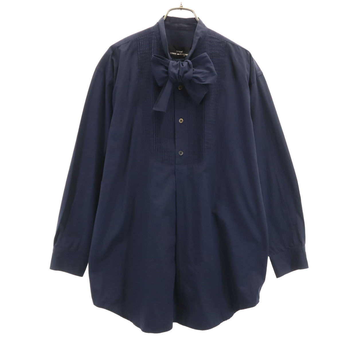 tricot COMME des GARCONS トリココムデギャルソン 90s オールド 長袖 プルオーバー シャツ ネイビー レディース