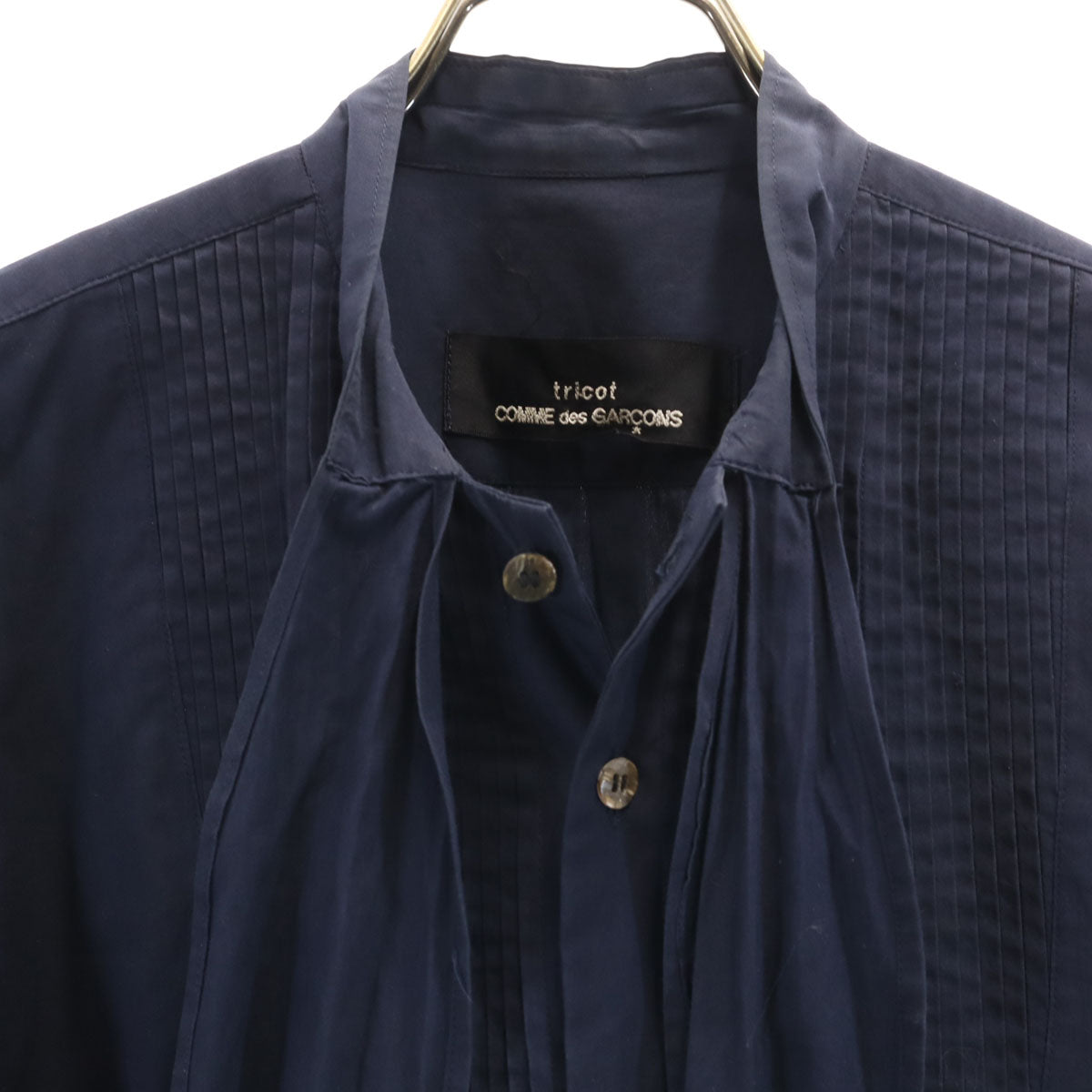 tricot COMME des GARCONS トリココムデギャルソン 90s オールド 長袖 プルオーバー シャツ ネイビー レディース