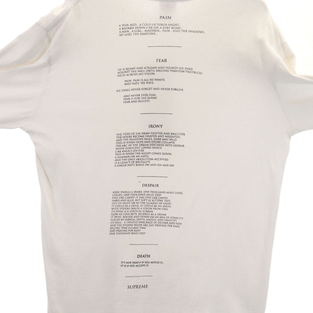 Supreme シュプリーム The Crow ザ クロウ コラボ USA製 長袖 Tシャツ M ホワイト ロンT メンズ