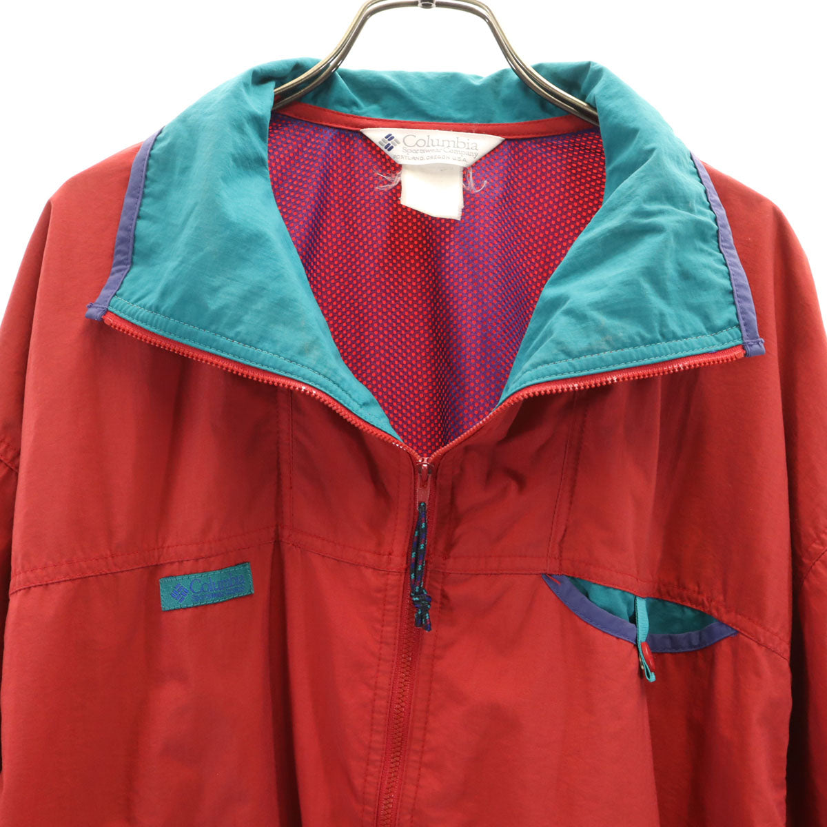 Columbia コロンビア 90s オールド ナイロンジャケット L レッド アウトドア メンズ