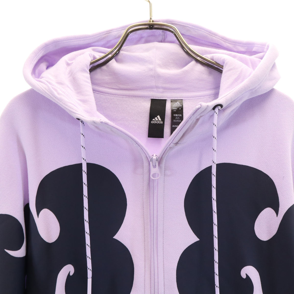 adidas アディダス Marimekko マリメッコ コラボ 長袖 スウェット ジップパーカー M パープル 裏起毛 レディース