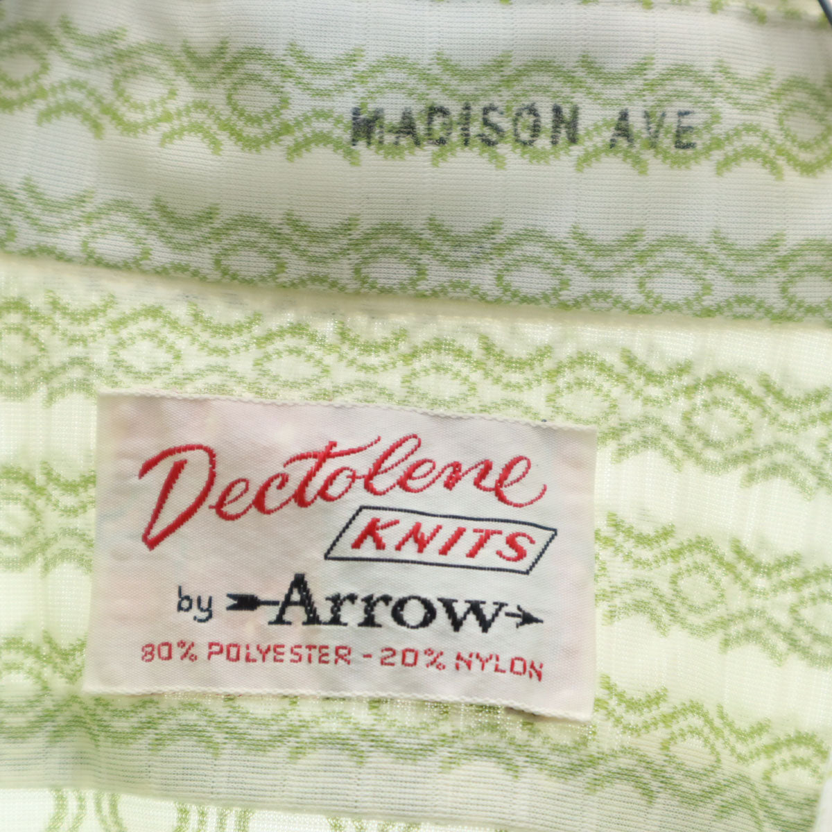 ARROW アロー 70s ヴィンテージ 総柄 長袖 シャツ 16-34 ホワイト メンズ